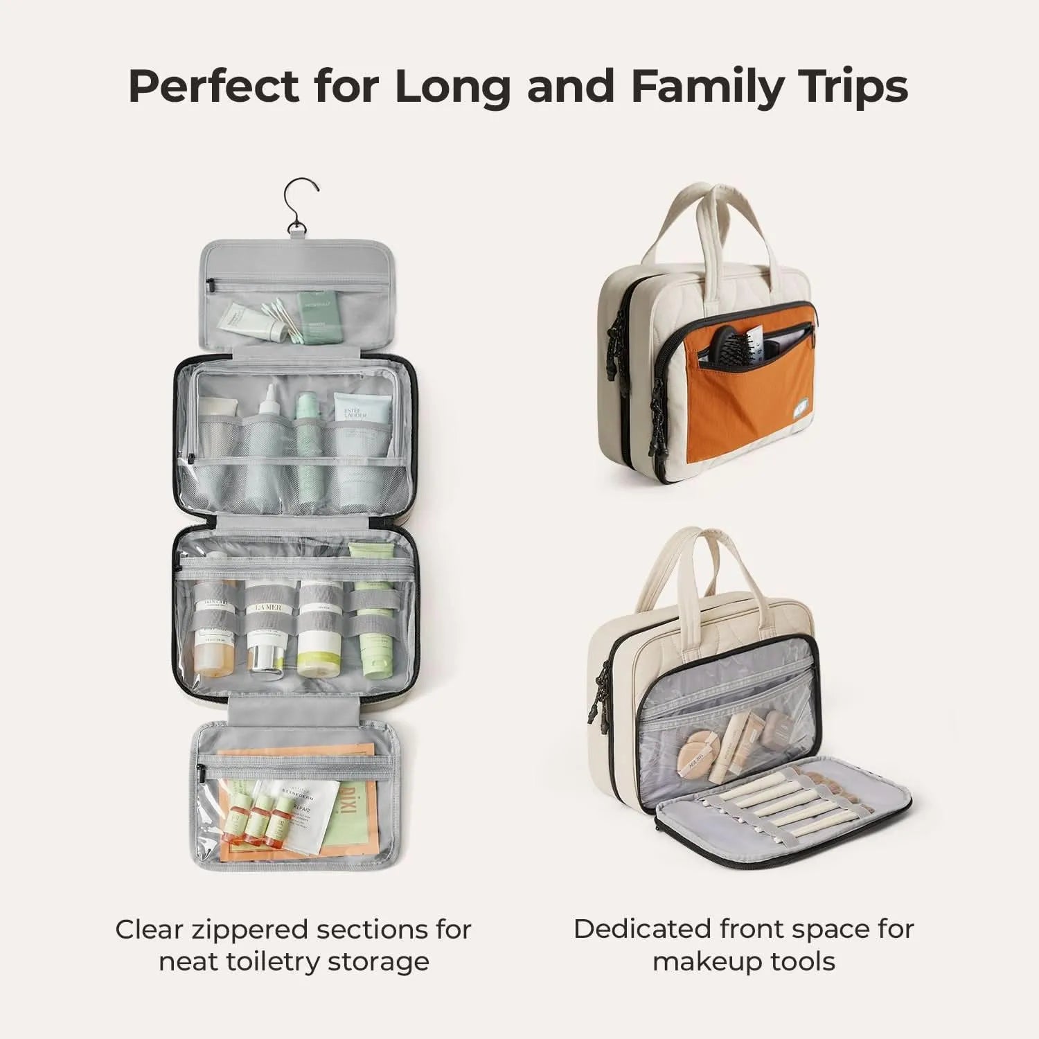 Paz Hanging Toiletry Bag for Travel - Waterproof Cosmetic Organizer with Multiple Pockets - Perfect for Bathroom, Camping & Gym Essentials Storage