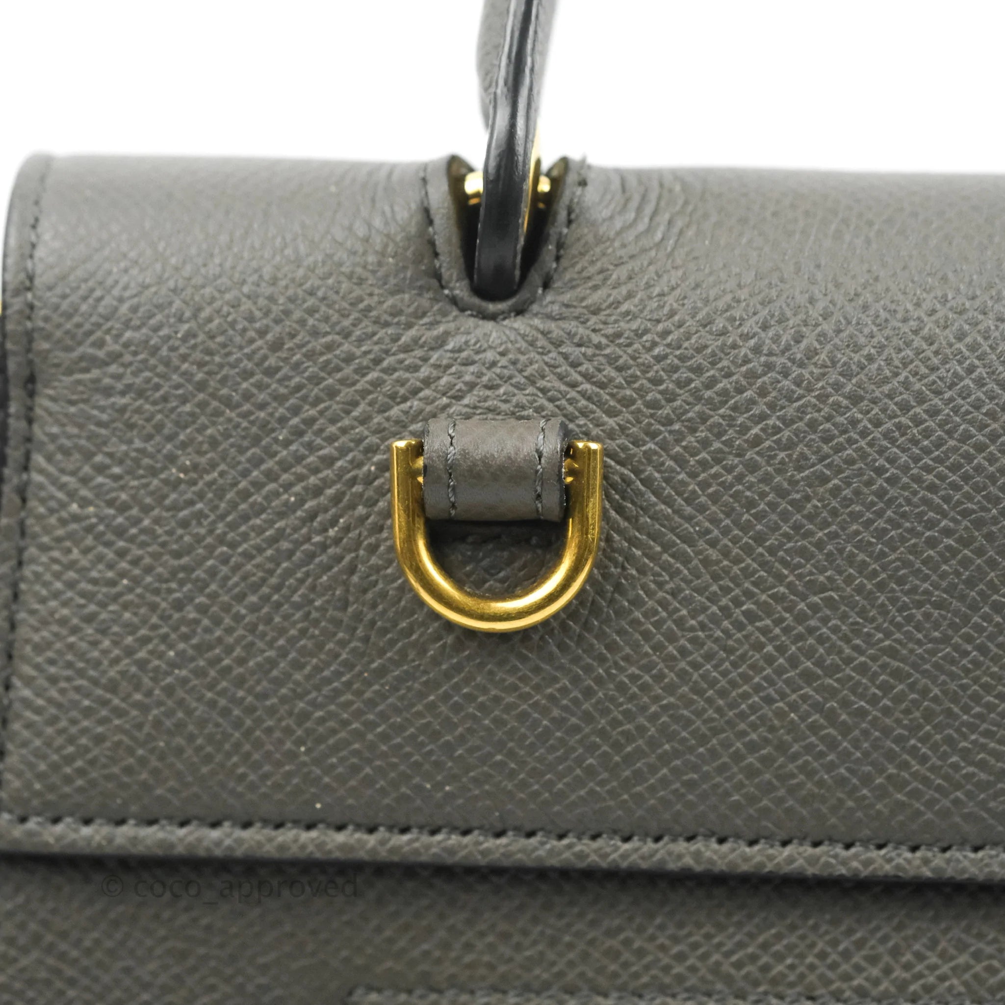 Celine Mini Belt Bag in Grey Grained Calfskin with Gold Hardware - Perfect for Everyday Use, Work & Travel