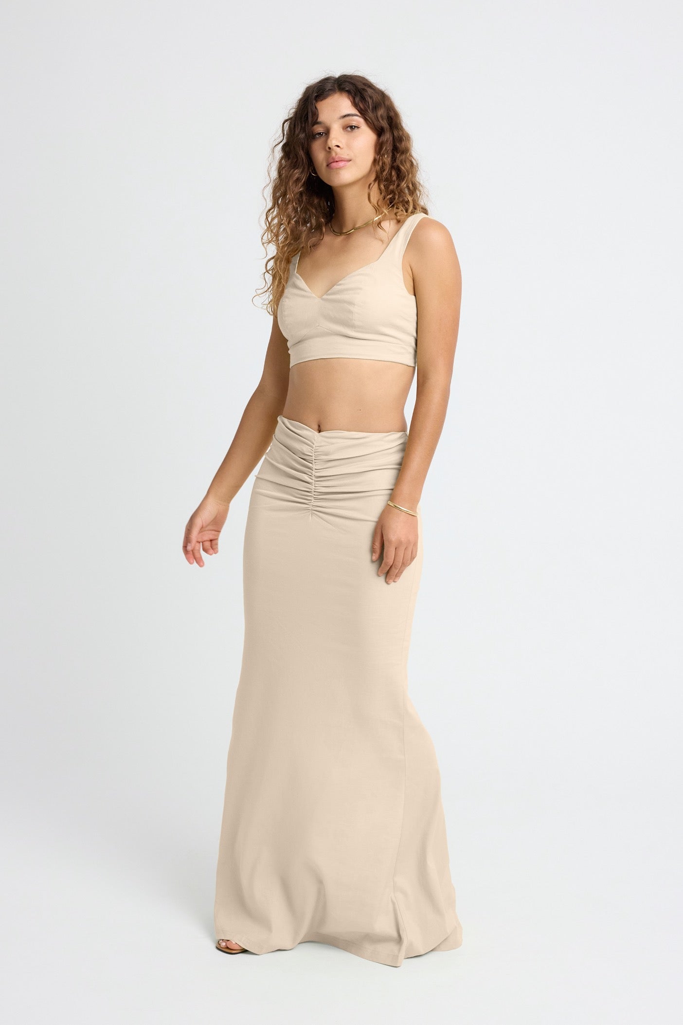 Bella Linen Maxi Skirt for Women - Flowy Boho Beach Skirt with Coconut Print - Perfect for Summer Vacations, Beach Parties & Casual Outings
