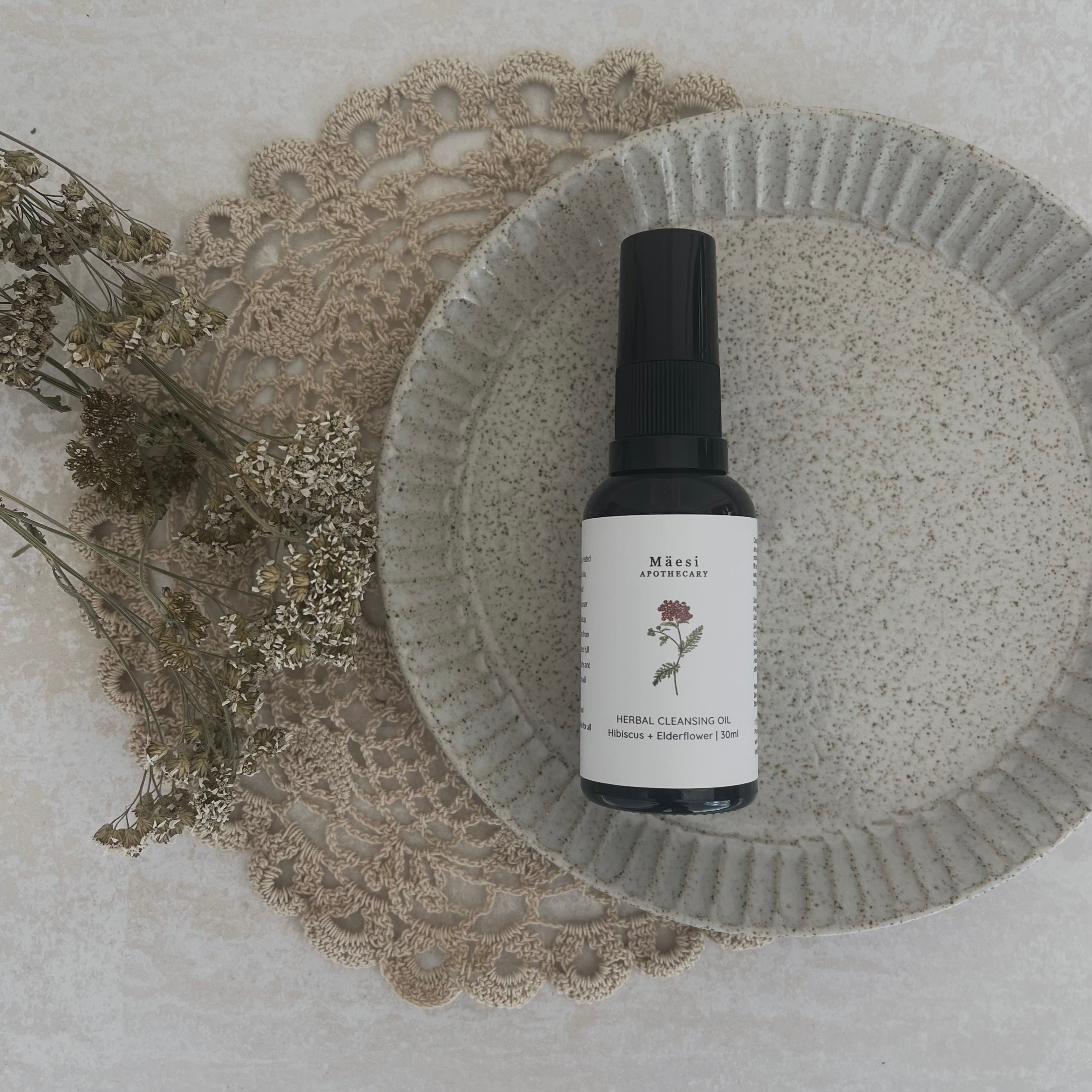 Organic Herbal Cleansing Oil with Elderflower & Hibiscus Extract | Gentle Makeup Remover & Facial Cleanser for All Skin Types | Perfect for Daily Skincare Routine & Spa Night Self-Care