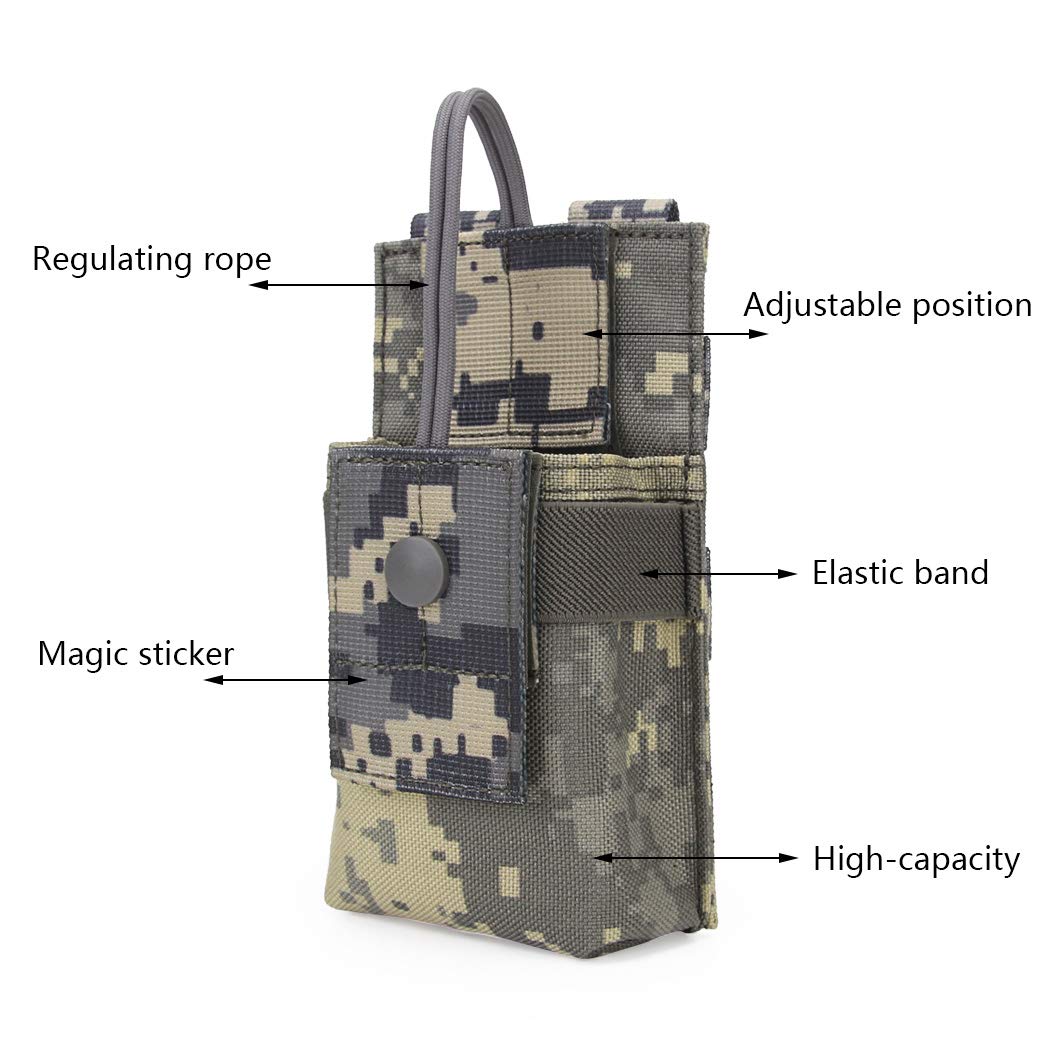 Tactical MOLLE Radio Pouch - Durable Nylon Holster Case for BaoFeng UV-5R, UV82, Motorola XTS2500, XTS5000 - Perfect for Military, Police, Outdoor Adventures & Emergency Communication