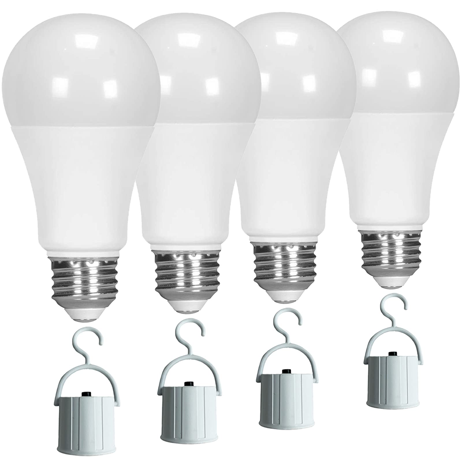 Ciata Rechargeable LED Light Bulbs - Emergency Power Outage Supplies, Battery Operated Light Bulbs with USB Charging - 3-4 Hours Runtime - Portable Camping Lights with Hook - Pack of 4 for Home, Emergency Kits & Outdoor Adventures