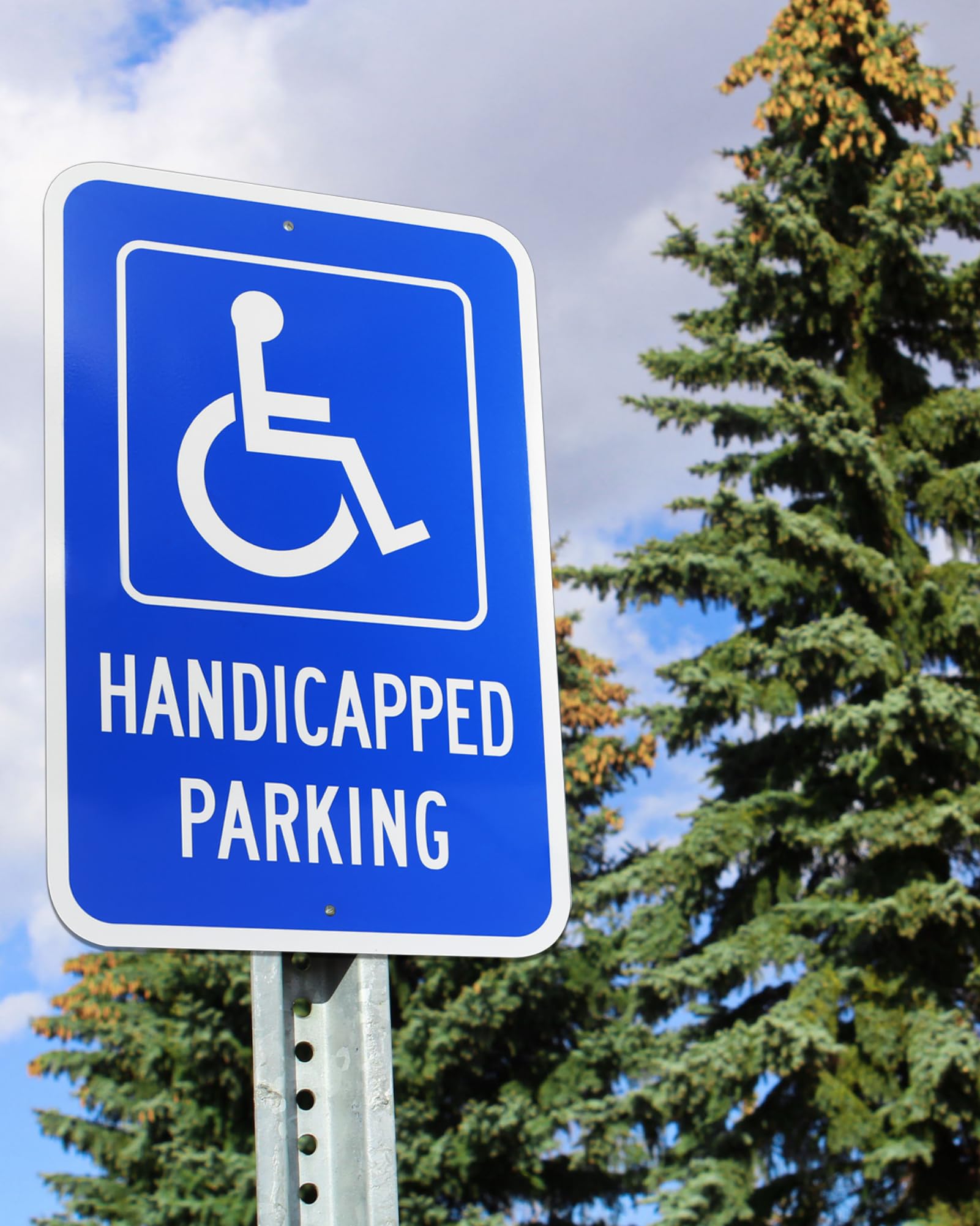 18x12 Inch Handicap Parking Sign - 3M Reflective Aluminum Reserved Parking Sign for Disabled - Weatherproof & Rust-Free .063 Aluminum - Easy Mounting for Indoor & Outdoor Use - Perfect for Parking Lots, Garages, and Accessible Spaces