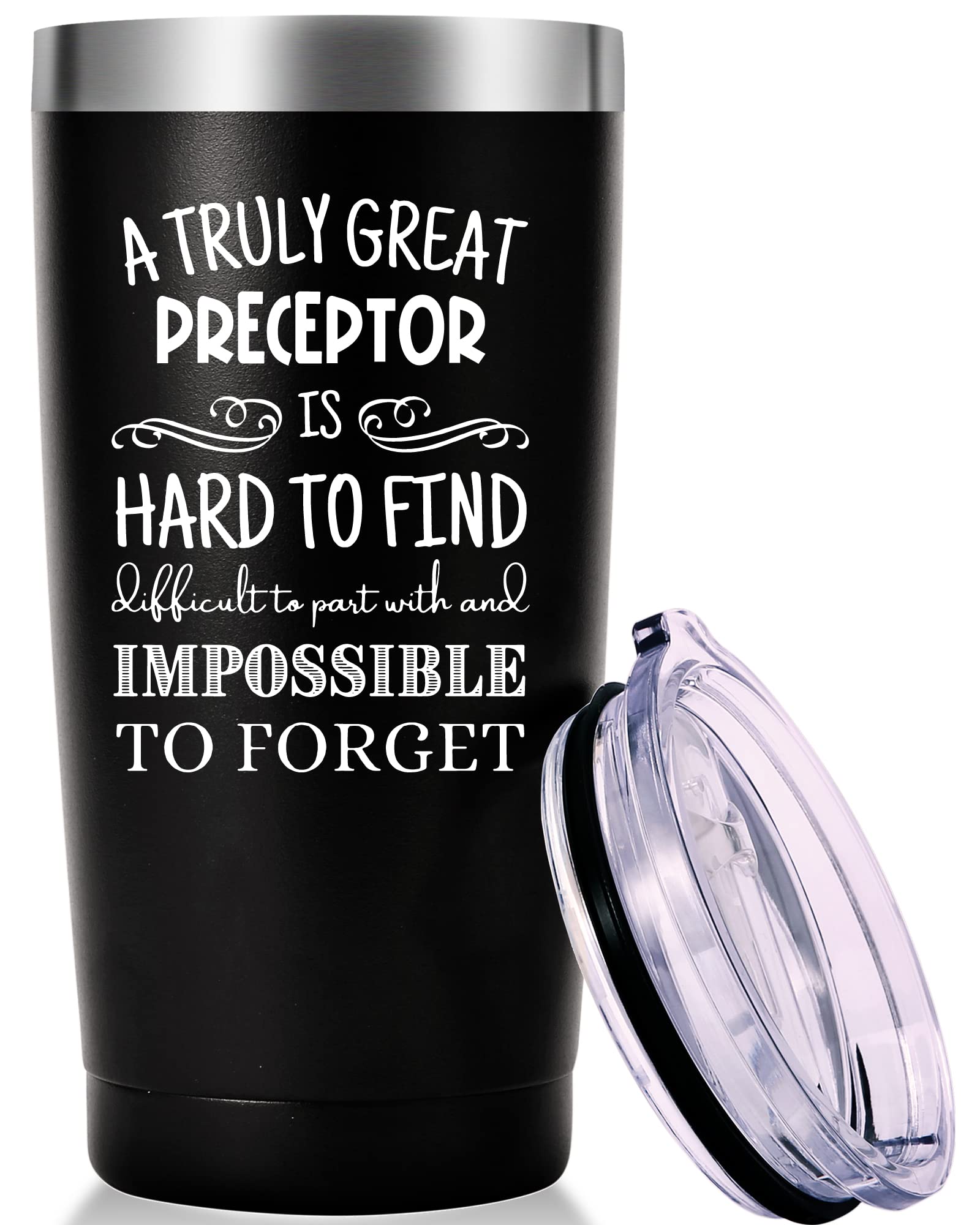 20oz Black Travel Mug Tumbler - Perfect Preceptor Gift for Nurses, Pharmacy, ICU & NCLEX - Ideal for Birthday, Christmas, Retirement & Appreciation - Great for Coffee or Tea On-The-Go