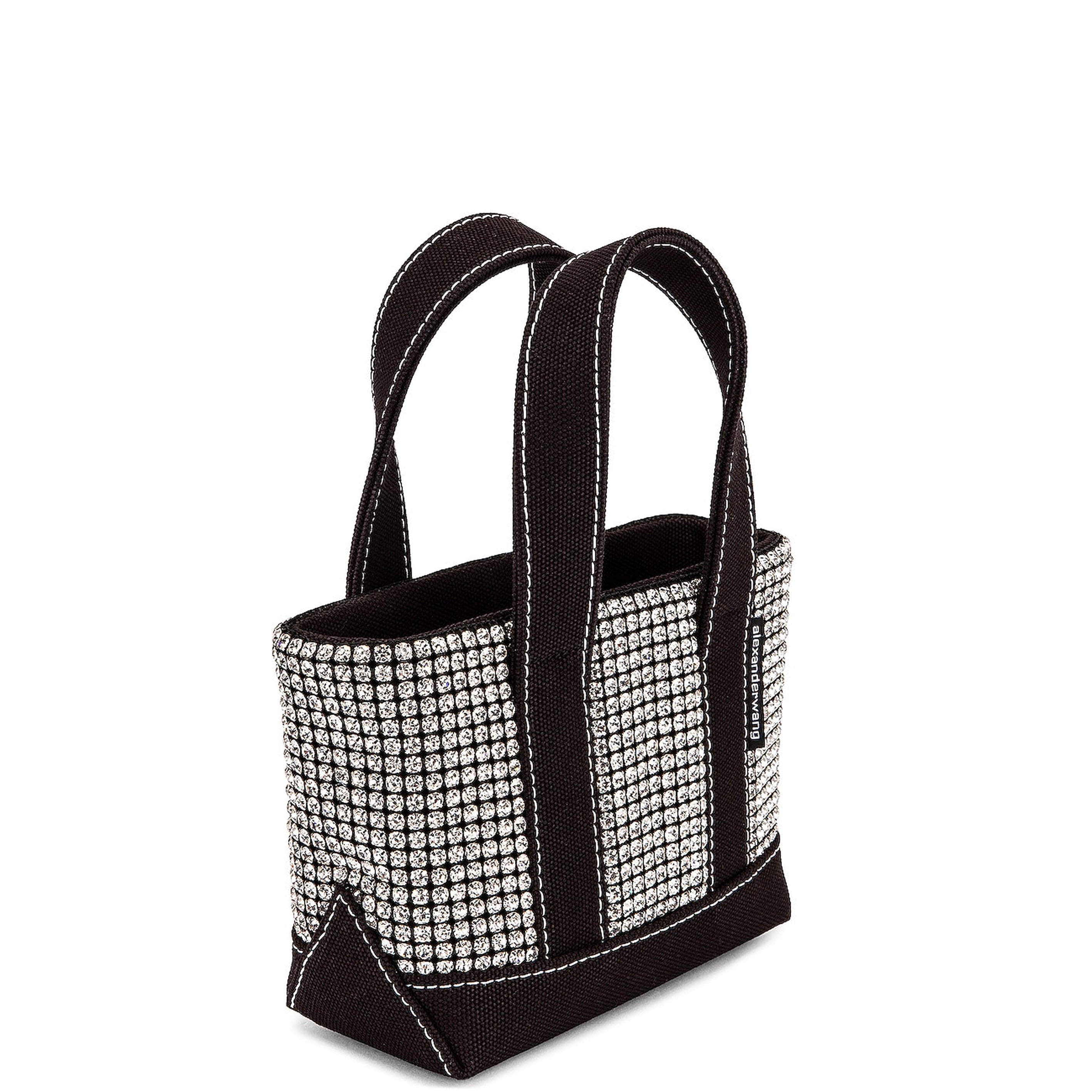 Stylish Black Cruiser Crystal Mini Tote Bag - Fashionable Women's Handbag for Work, Shopping & Travel Accessories