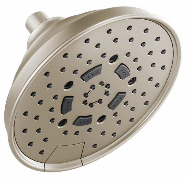 7-Function Classic Round H2OKinetic Shower Head - 2.5 GPM, Brushed Nickel Finish (Model 87495 BN 2.5 Brizo) - Perfect for Spa-Like Bathroom Upgrades & Water-Saving Home Renovations