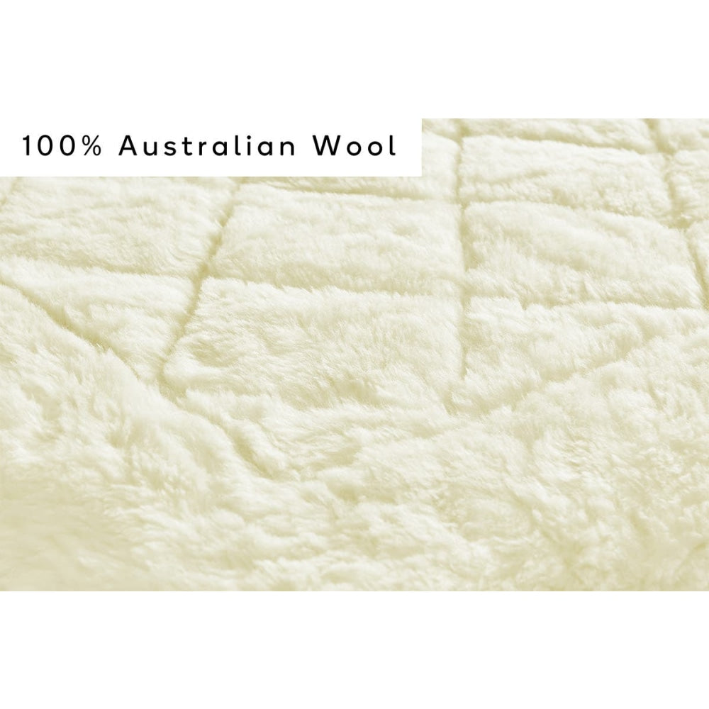 100% Australian Wool Reversible Mattress Topper - King Size | Hypoallergenic & Temperature Regulating for Year-Round Comfort | Perfect for Bedding, Guest Rooms & Luxury Hotels