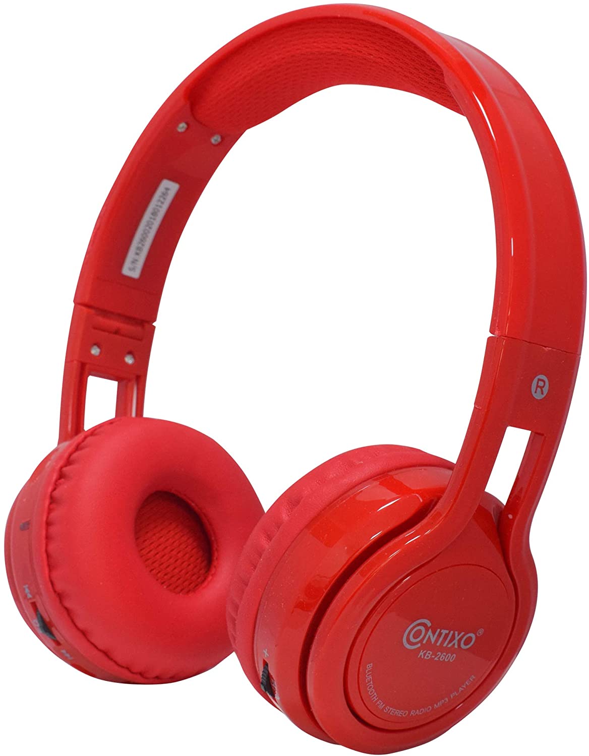 Contixo KB 2600 Foldable Wireless Bluetooth Headphones for Kids - Noise Cancelling, Lightweight & Comfortable (Red) - Perfect for School, Travel & Online Learning