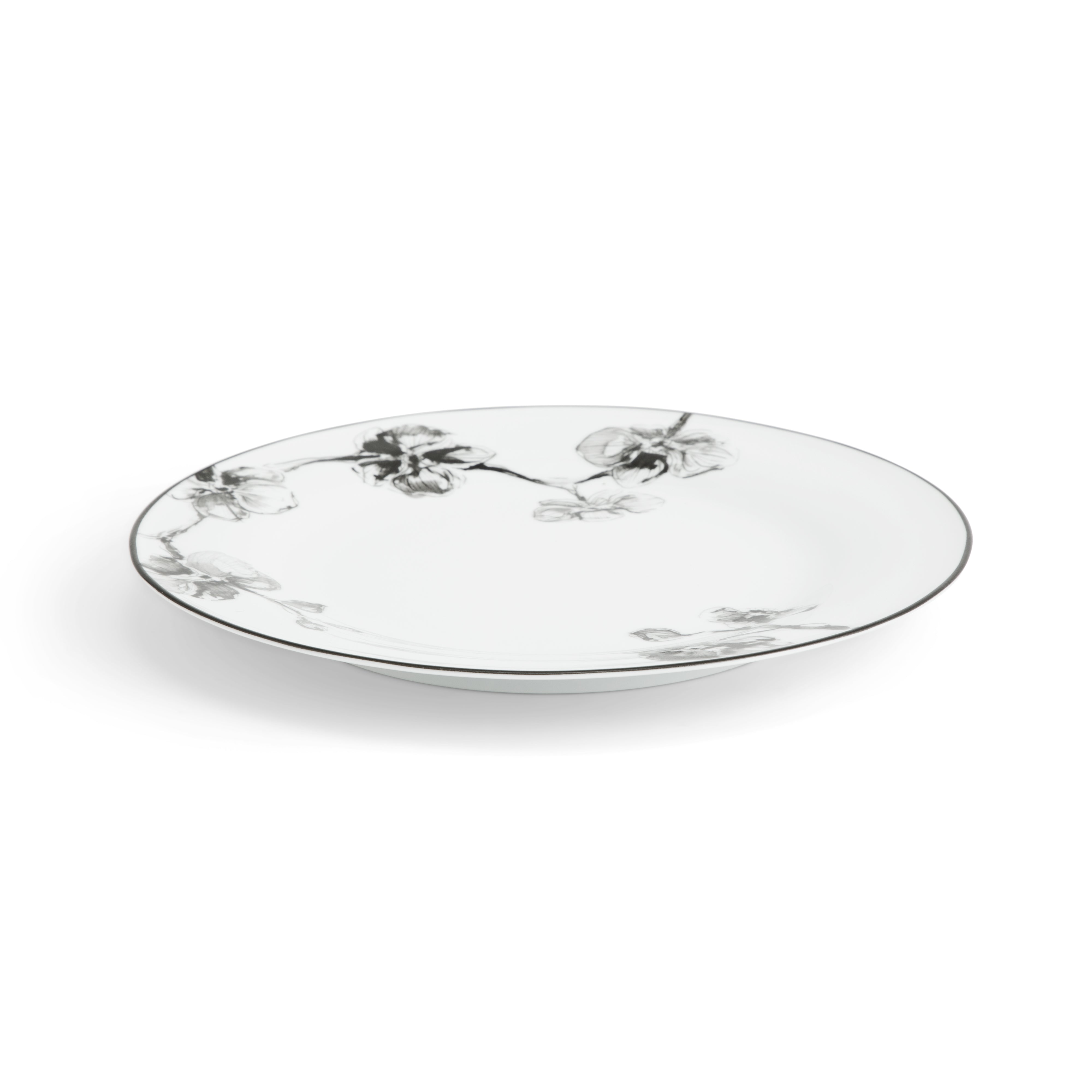 Premium Black Orchid Porcelain Dinnerware Set - Elegant 16-Piece Tableware for Fine Dining, Parties & Special Occasions