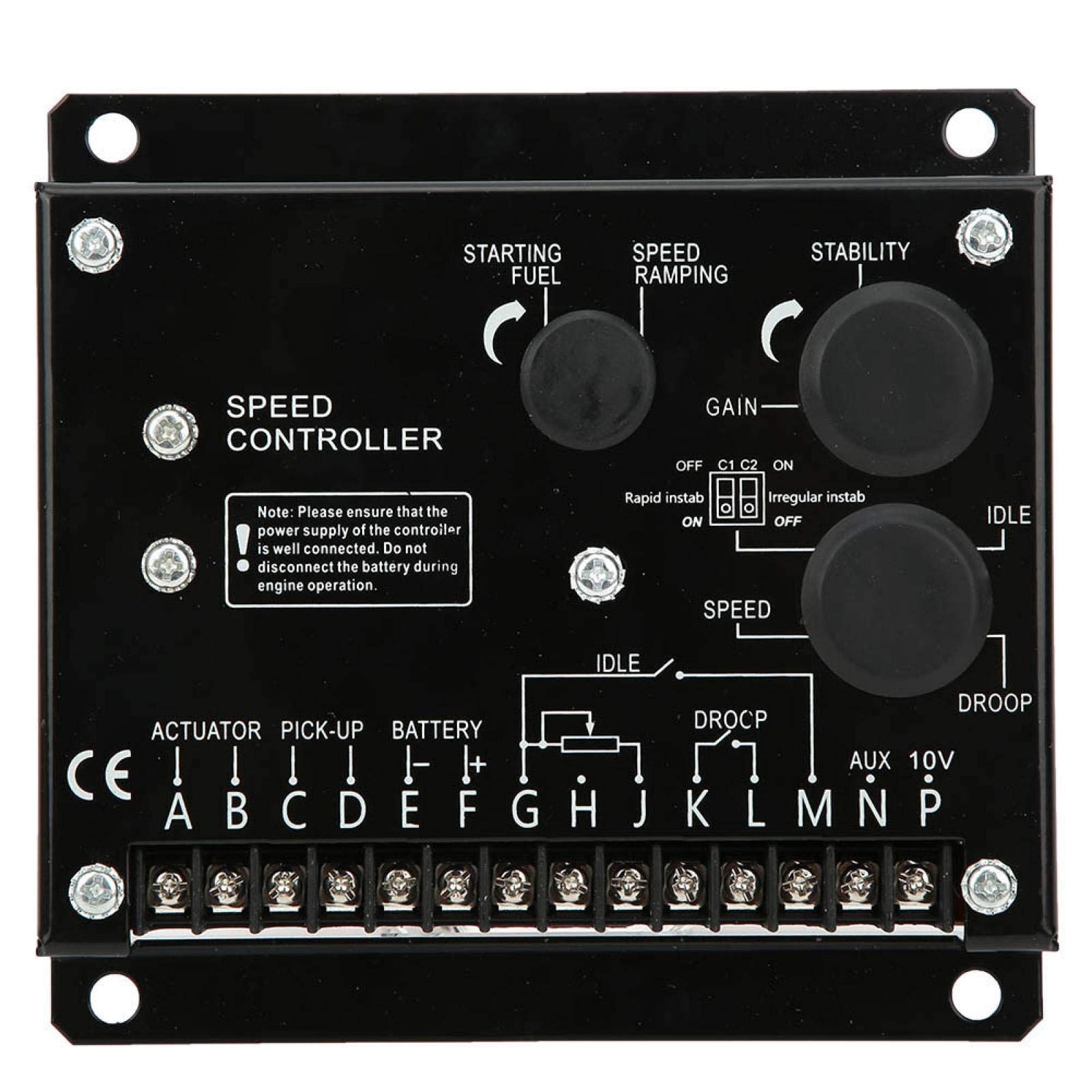 Durable Aluminum Engine Speed Controller - Anti-Interference for Engine Speed Adjustment (Black) - Perfect for Automotive & DIY Projects