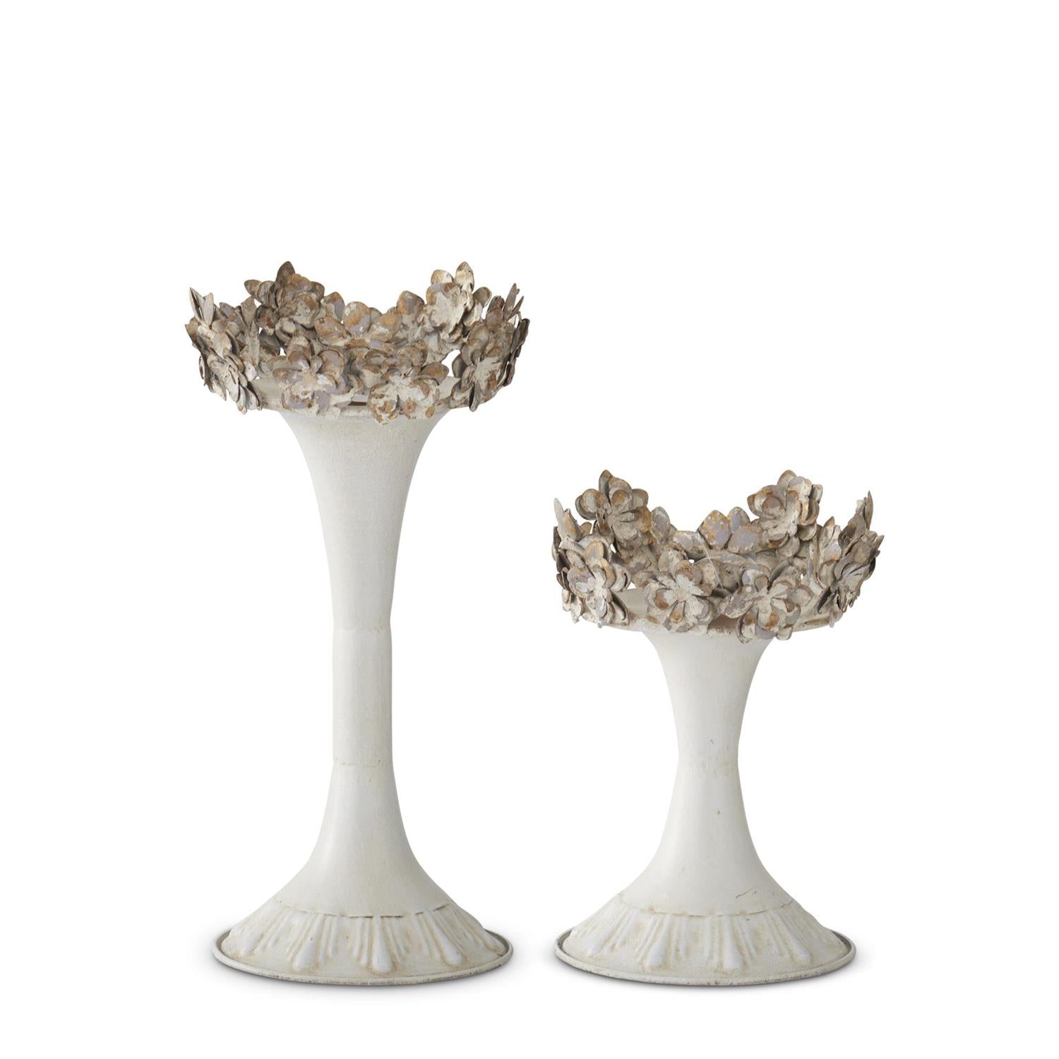 Elegant Floral Edge Pillar Holder - Vintage Candle Stand for Wedding, Home Decor, and Party Centerpieces | Perfect for Romantic Dinners, Church Ceremonies, and Special Events