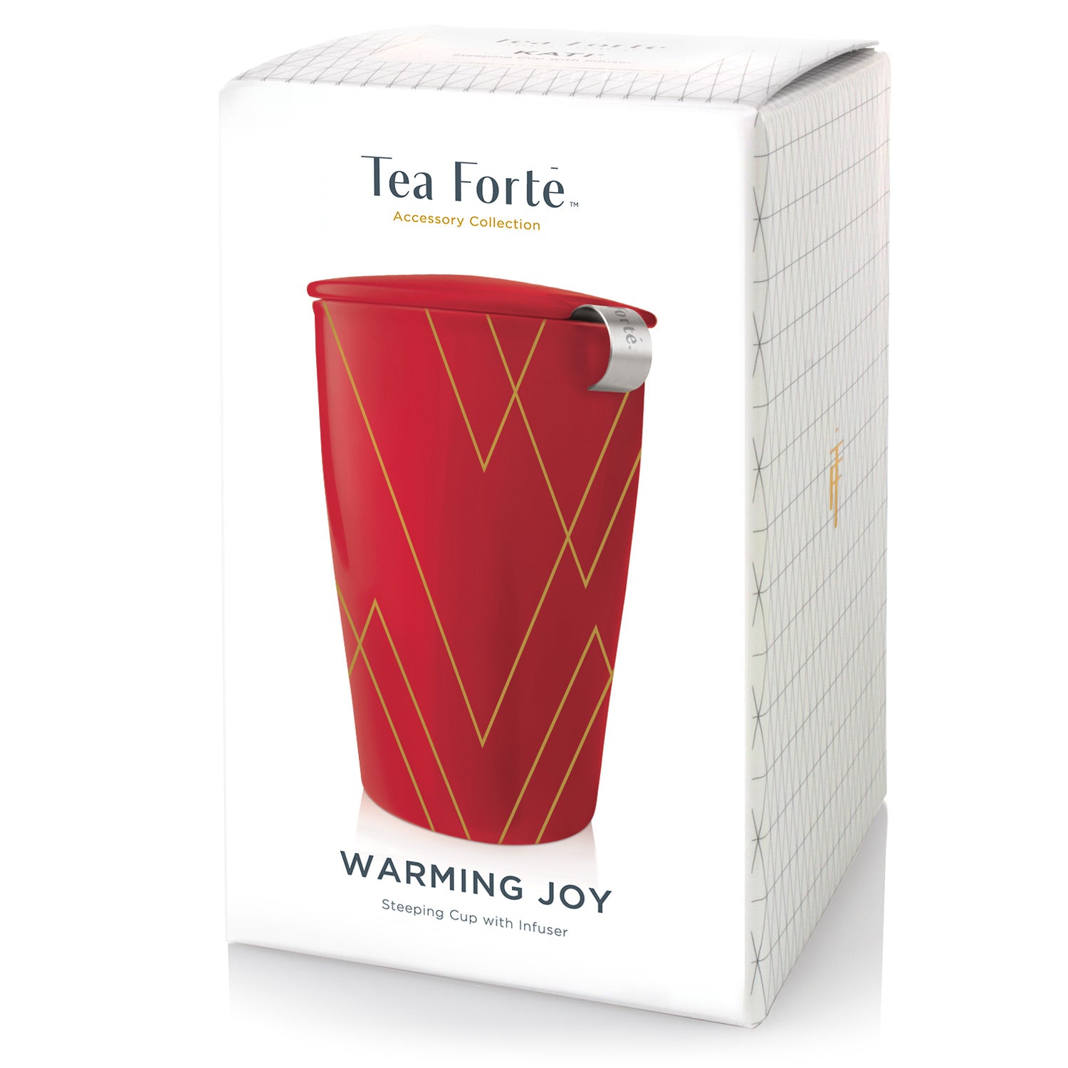 Premium KATI® Glass Tea Infuser with Lid - Red & Gold Design for Loose Leaf Tea, Herbal Infusions - Perfect for Home, Office, or Gift Giving