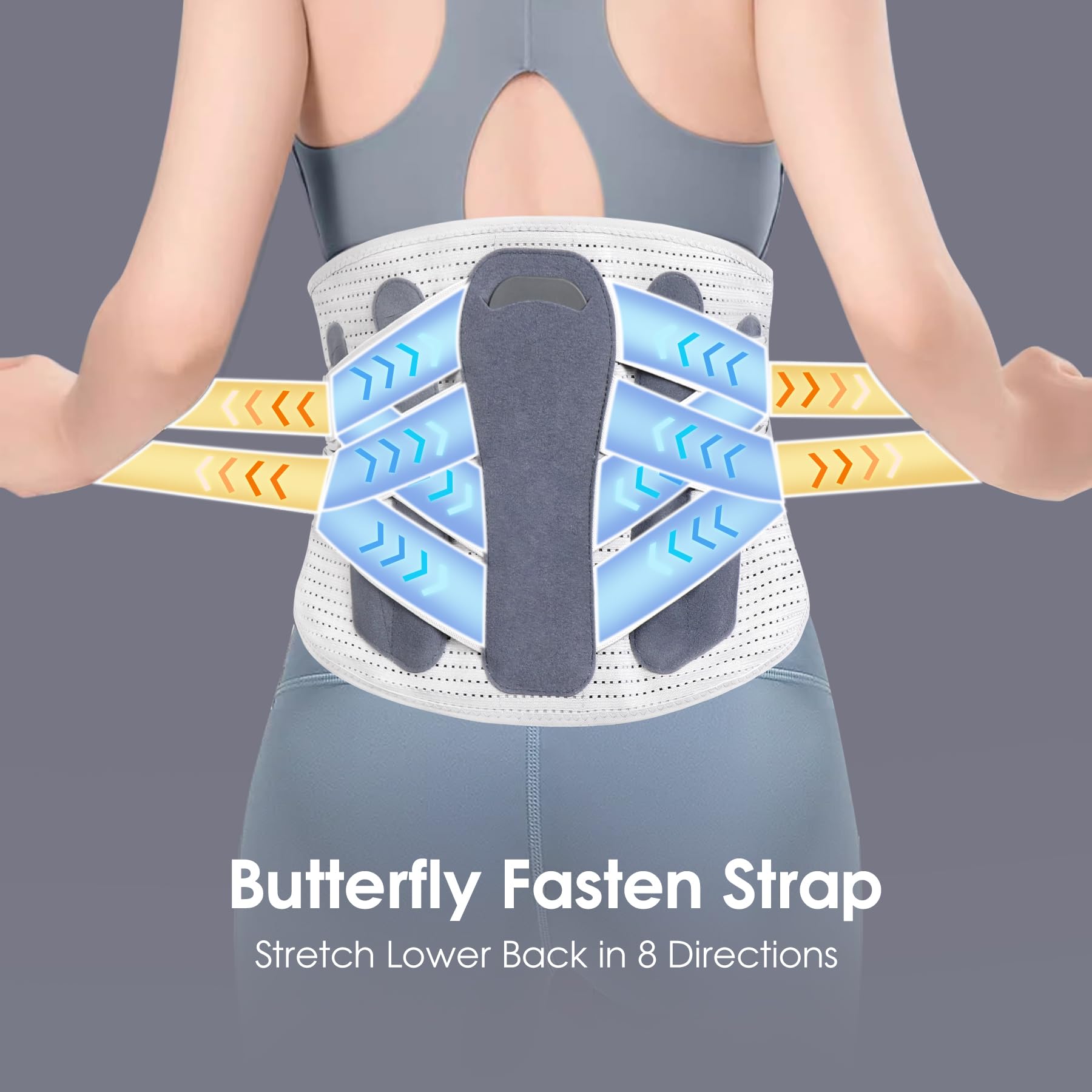 RESTCLOUD Lower Back Brace for Men & Women - Lumbar Support Belt for Back Pain Relief, Sciatica, Scoliosis & Work Lifting - Adjustable & Comfortable (Medium) - Perfect for Office Work, Gym & Daily Activities