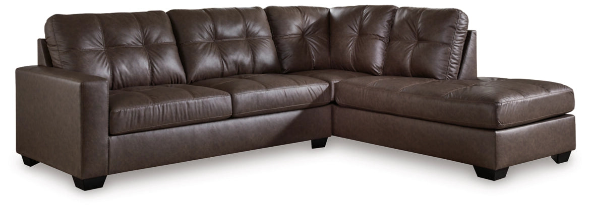 Barlin Mills 2-Piece Sectional Sofa with Chaise Lounge in Umber Brown - Modern Living Room Furniture for Small Spaces & Apartments