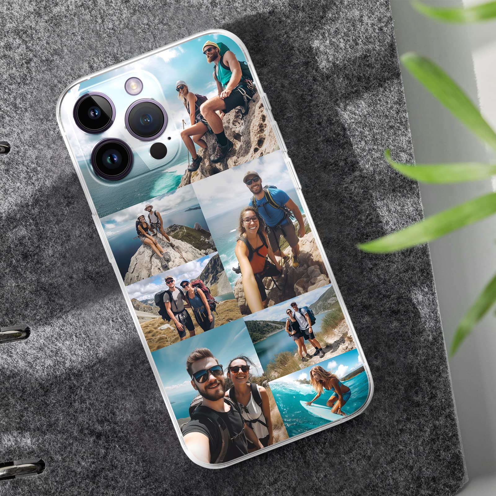Custom Personalized iPhone 16 15 14 13 12 11 Pro Max Mini Plus XR X Phone Case - Unique Design, Shockproof Protection - Perfect Birthday Gift for Friends & Family (Upload 7 Photos) - Great for Daily Use, Travel, and Special Occasions