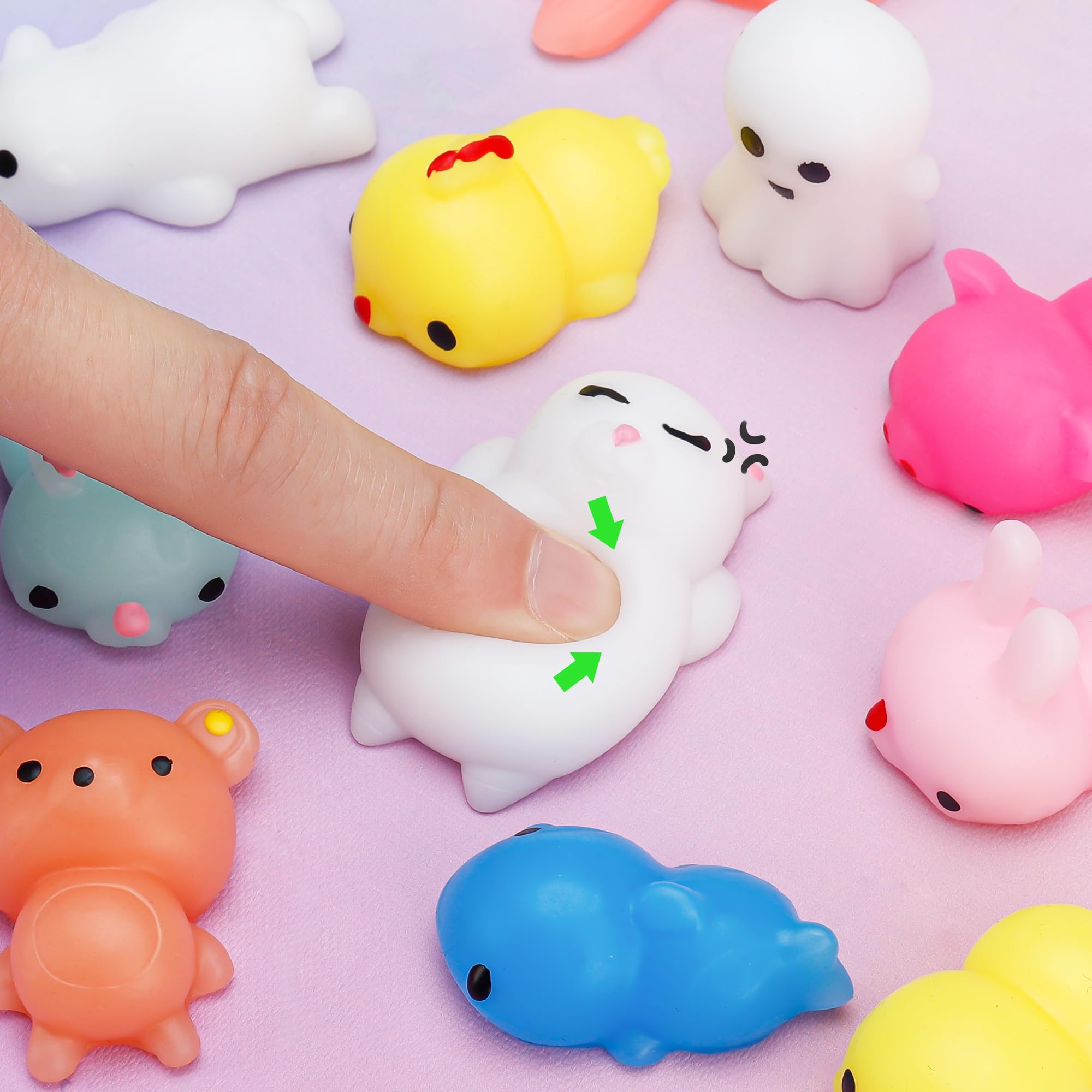 30-Pack Mochi Squishy Toys Set - Cute Stress Relief & Party Favors for Kids - Birthday Gifts for Boys & Girls - Classroom Prize Treasure Box with Storage - Perfect for Goodie Bags, Sensory Play & Anxiety Relief