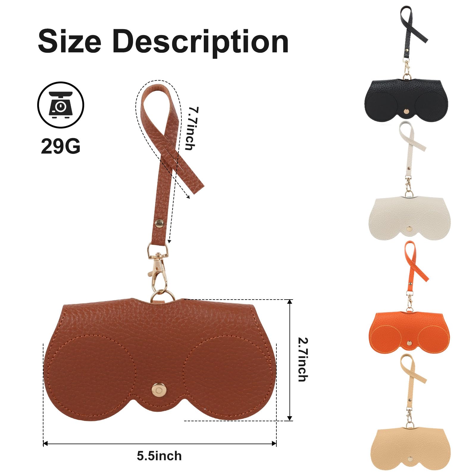 Premium Soft Leather Sunglasses Case - Portable Eyewear Pouch with Adjustable Strap | Glasses Organizer for Men & Women | Perfect for Travel, Outdoor Activities & Daily Protection