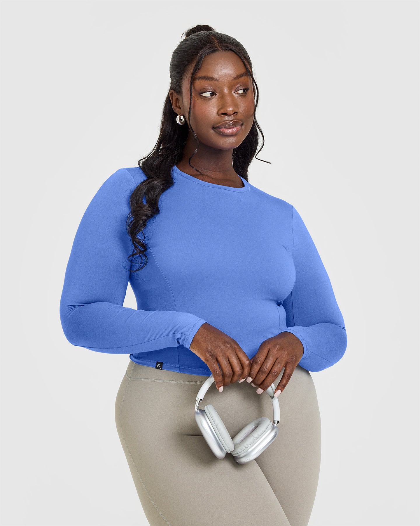 Mellow™ Soft Mid Long Sleeve Women's T-Shirt - Glaucous Blue | Comfortable Casual Top for Everyday Wear, Work & Outings