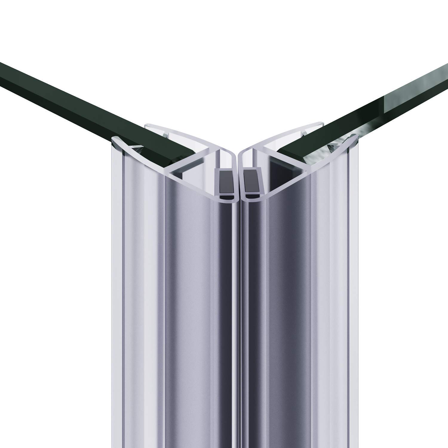 Elegant 34x34x72 Inch Corner Shower Enclosure with Double Sliding Doors & 2 Stationary Panels - 1/4
