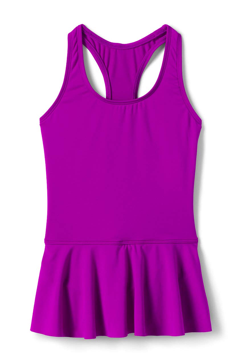 Lands' End Girls' Skirted One-Piece Swimsuit - UPF 50+ Sun Protection, Quick-Dry Swimwear for Toddler & Kids - Perfect for Beach, Pool & Summer Water Activities