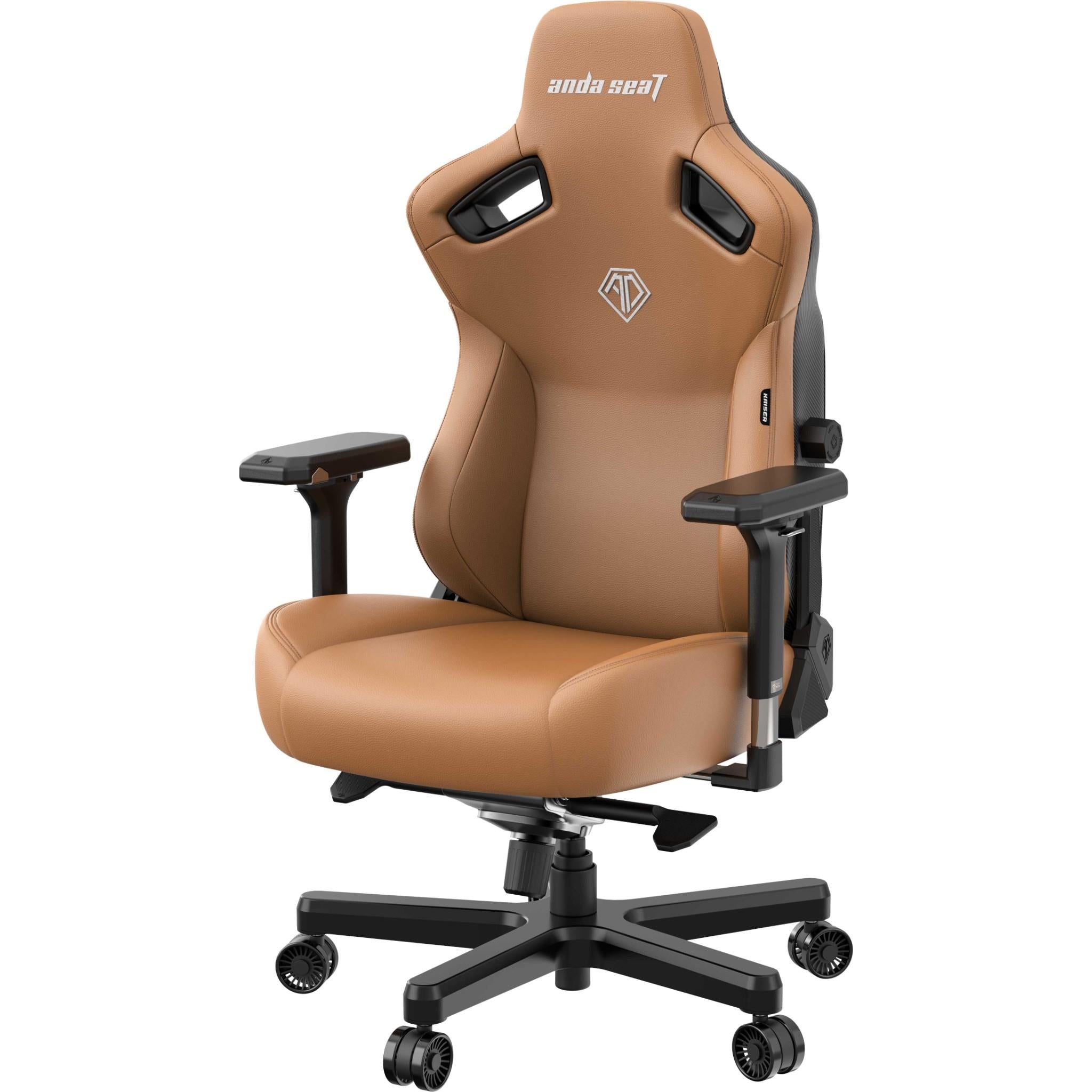 Anda Seat Kaiser 3 Series Premium Ergonomic Gaming Chair - Large Size, Brown Leather - Perfect for PC Gaming, Office Work & Home Theater Comfort