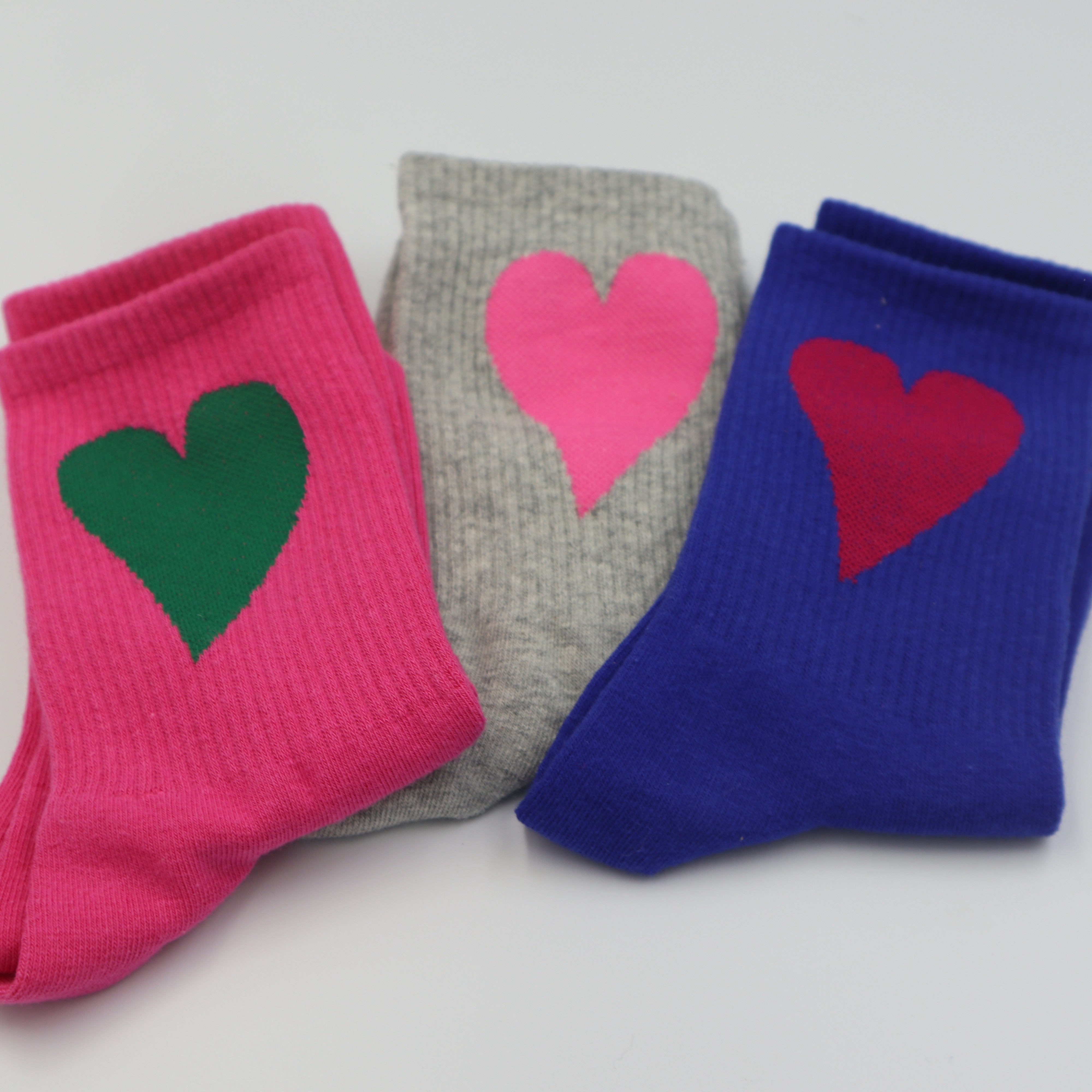 RollerFit Heart Crew Socks - Comfortable Athletic Socks for Running, Gym & Workout - Perfect for Sports, Fitness & Casual Wear