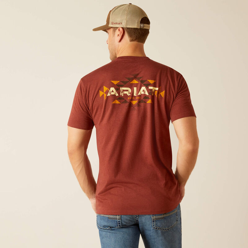 Ariat Men's Southwestern Cactus Print T-Shirt - Comfortable Cotton Tee for Western Riders, Outdoor Adventures & Casual Wear