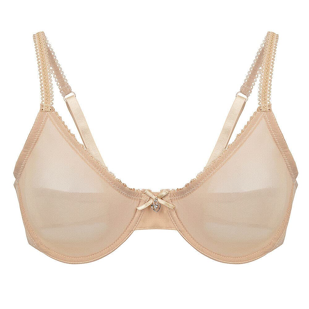 Sheer Mesh Bra for Women - Sexy See Through Lace Bralette, Unlined & Non Padded - Perfect for Date Nights, Boudoir Photography and Sensual Lingerie Looks