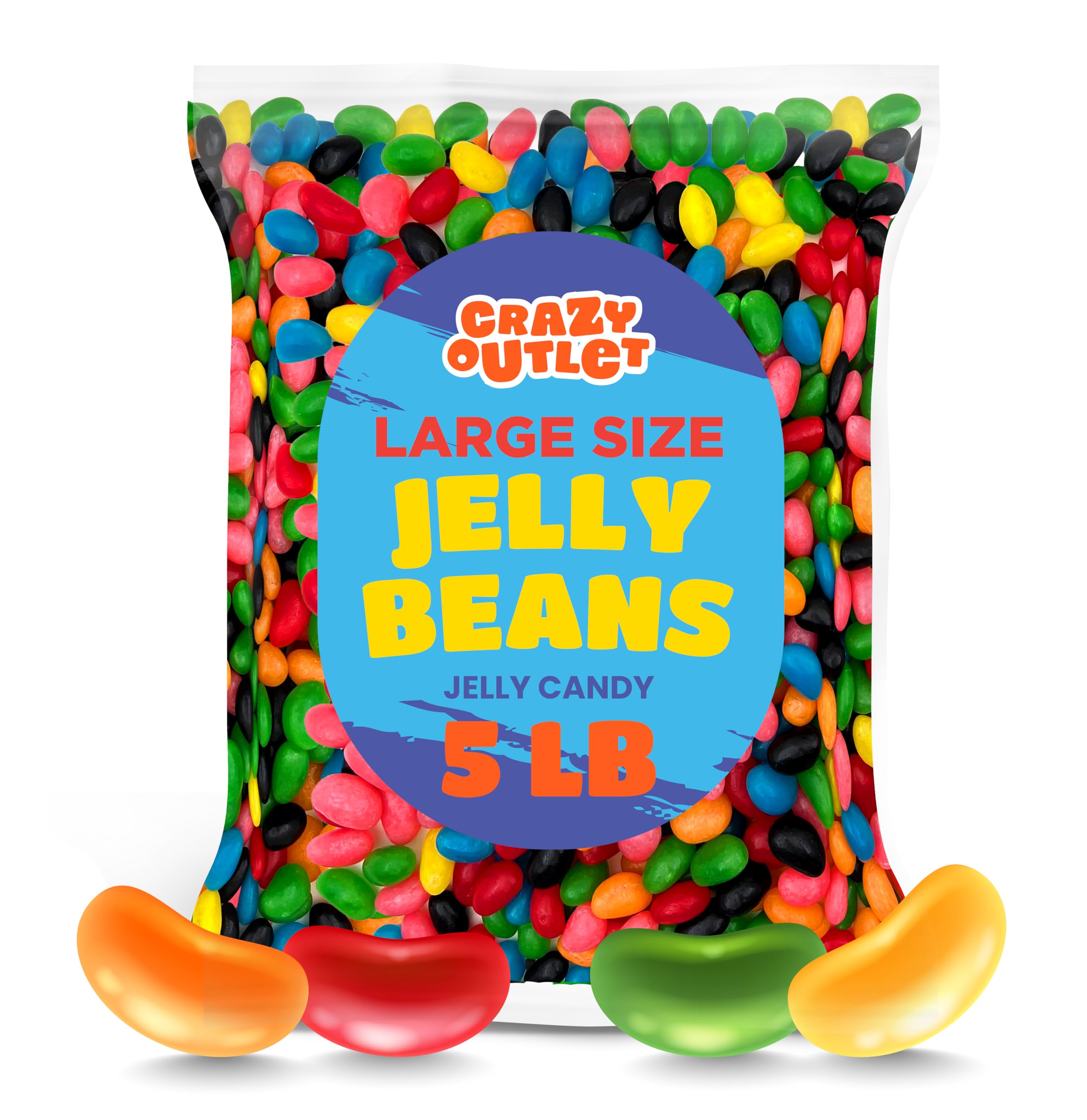 5 Pound Bulk Jelly Beans - Assorted Fruit & Licorice Flavored Easter Candy for Parties, Gifts & Holiday Treats