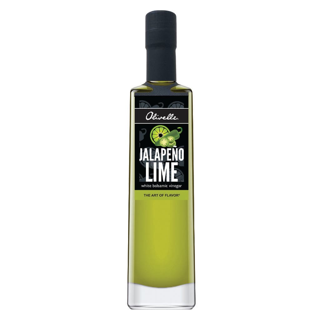 Olivelle Barrel Aged Jalapeño Lime White Balsamic Vinegar - Premium Gourmet Vinegar for Salads, Marinades & Cocktails - Perfect for Home Cooking & Gifts