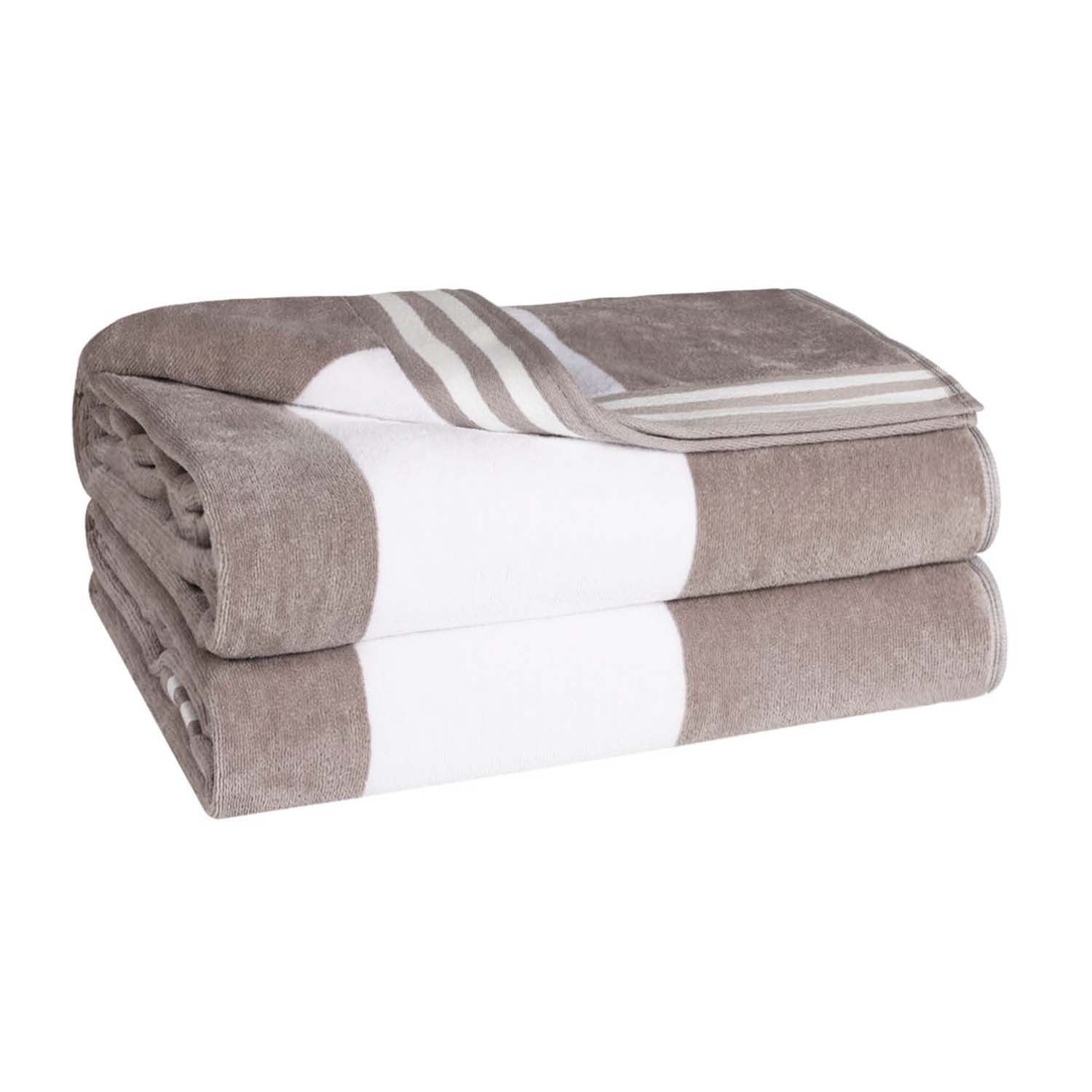 Premium Cabana Stripe Oversized Cotton Beach Towel Set of 2, 4, or 6 - Soft, Absorbent & Quick-Drying for Pool, Beach, Vacation & Spa Use