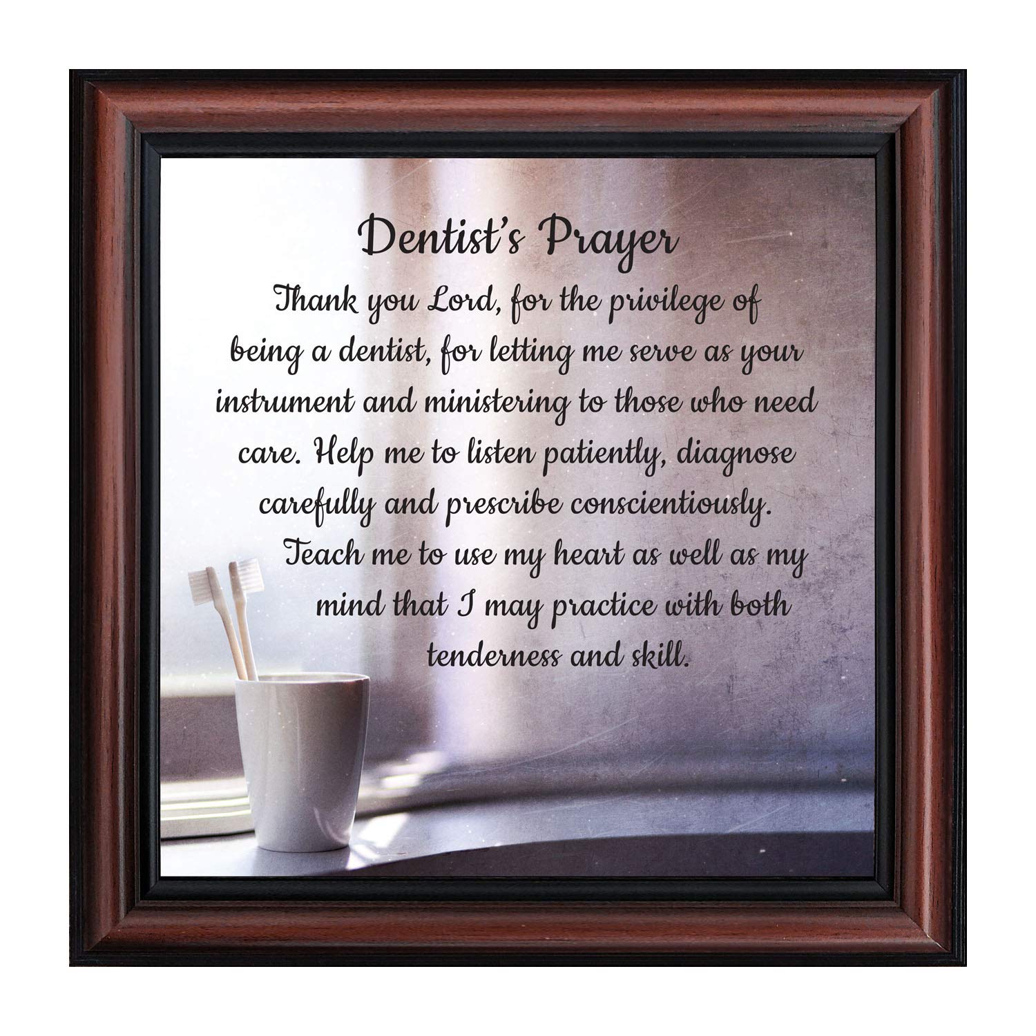 Crossroads Home Décor The Dentist Prayer Picture Frame – Elegant Dental Office Wall Art for Waiting Rooms, Exam Rooms & Gifts (8727W) – Perfect for Clinics, Offices & Inspirational Décor