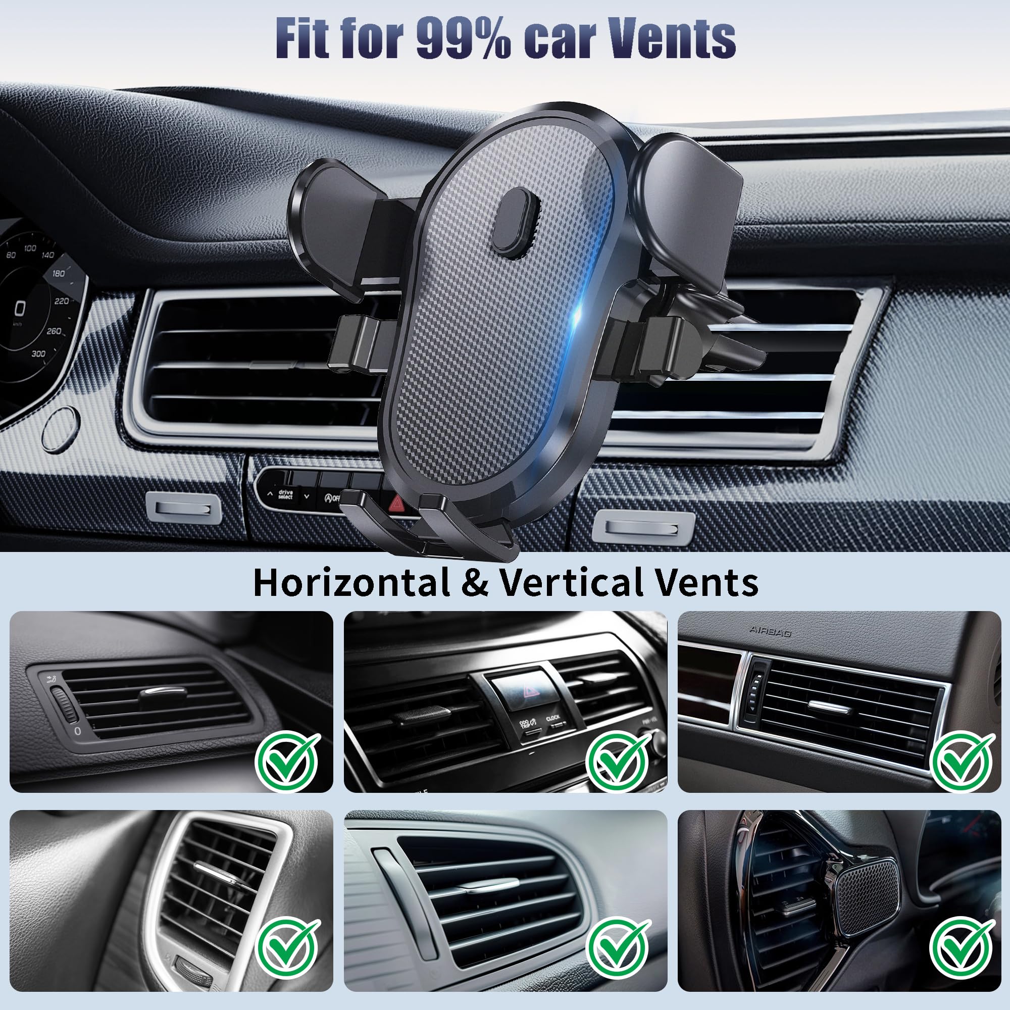 Universal Car Vent Phone Mount - Upgraded Clip for iPhone & All Smartphones | Secure Hands-Free Holder for Driving | Perfect for GPS Navigation & Road Trips