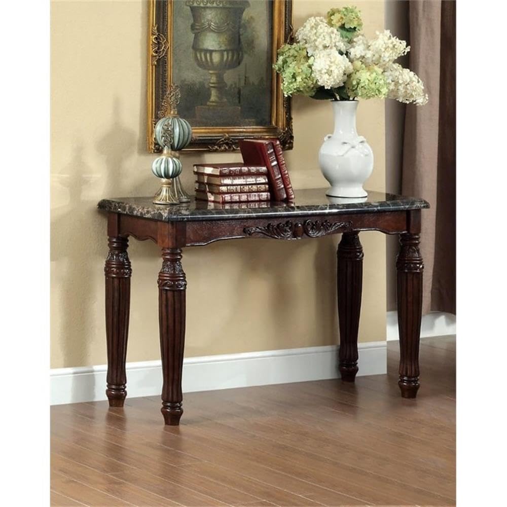 BOWERY HILL Traditional Wood Console Table - Espresso Brown Entryway Sofa Table for Hallway, Living Room & Bedroom Decor