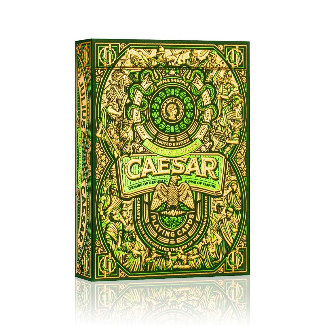 Premium Caesar Playing Cards - Green Edition | Classic Poker & Card Games | Perfect for Casino Nights, Magic Tricks & Family Game Nights
