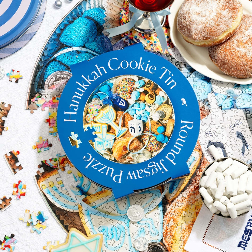 Hanukkah Cookie Tin 750 Piece Jigsaw Puzzle - Festive Holiday Puzzle for Family Game Nights & Hanukkah Celebrations