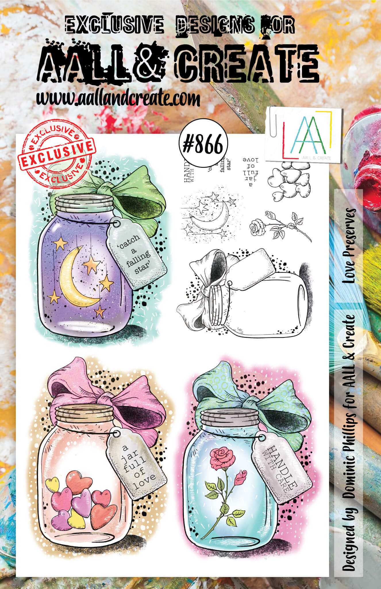 AALL and Create Stamp Set 866 Love Preserves - Handmade Scrapbooking Stamps for DIY Cards, Journals & Memory Keeping