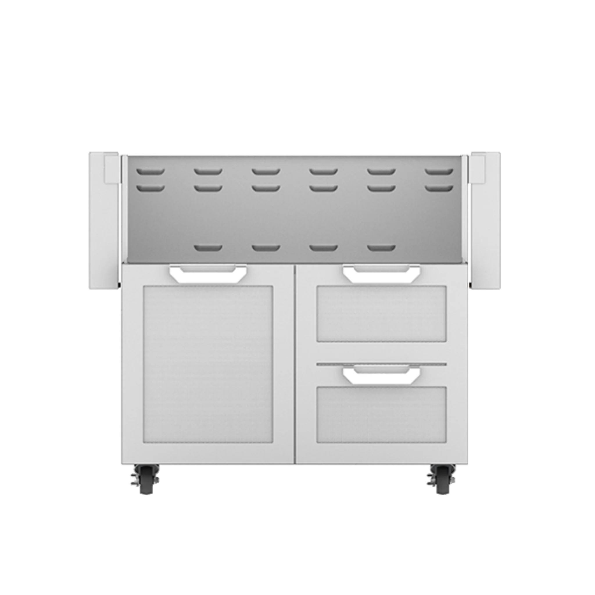 Hestan GCR36 36-Inch Outdoor Tower Cart with Door & Double Drawers - Heavy Duty Stainless Steel Kitchen Utility Cart for Patio, BBQ, Garden & Commercial Use