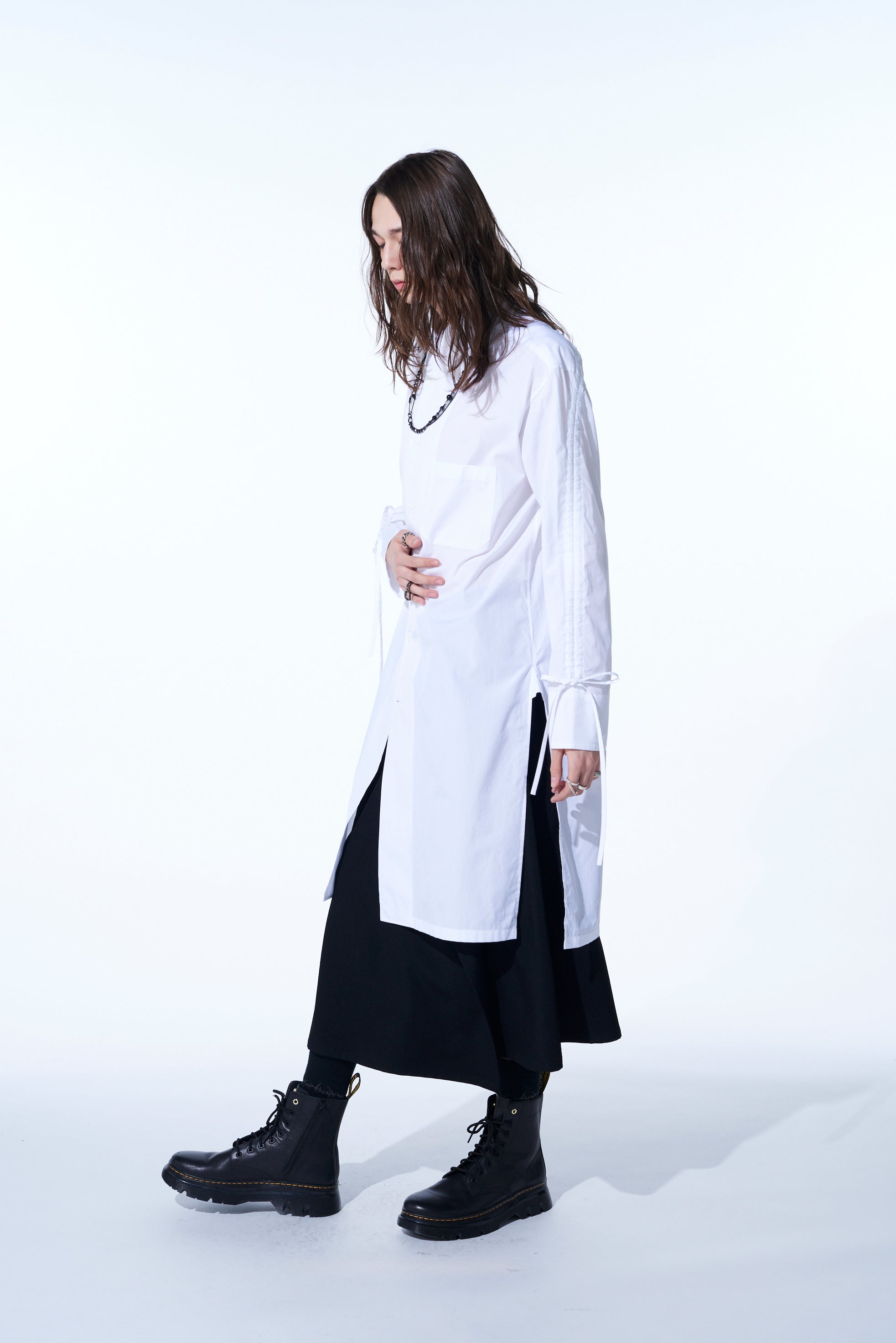Oversized Long Cotton Broadcloth Shirt with Gathered Strings - Casual Loose Fit Button Down Tunic Top for Women | Perfect for Layering, Beach Cover-Up & Boho Outfits