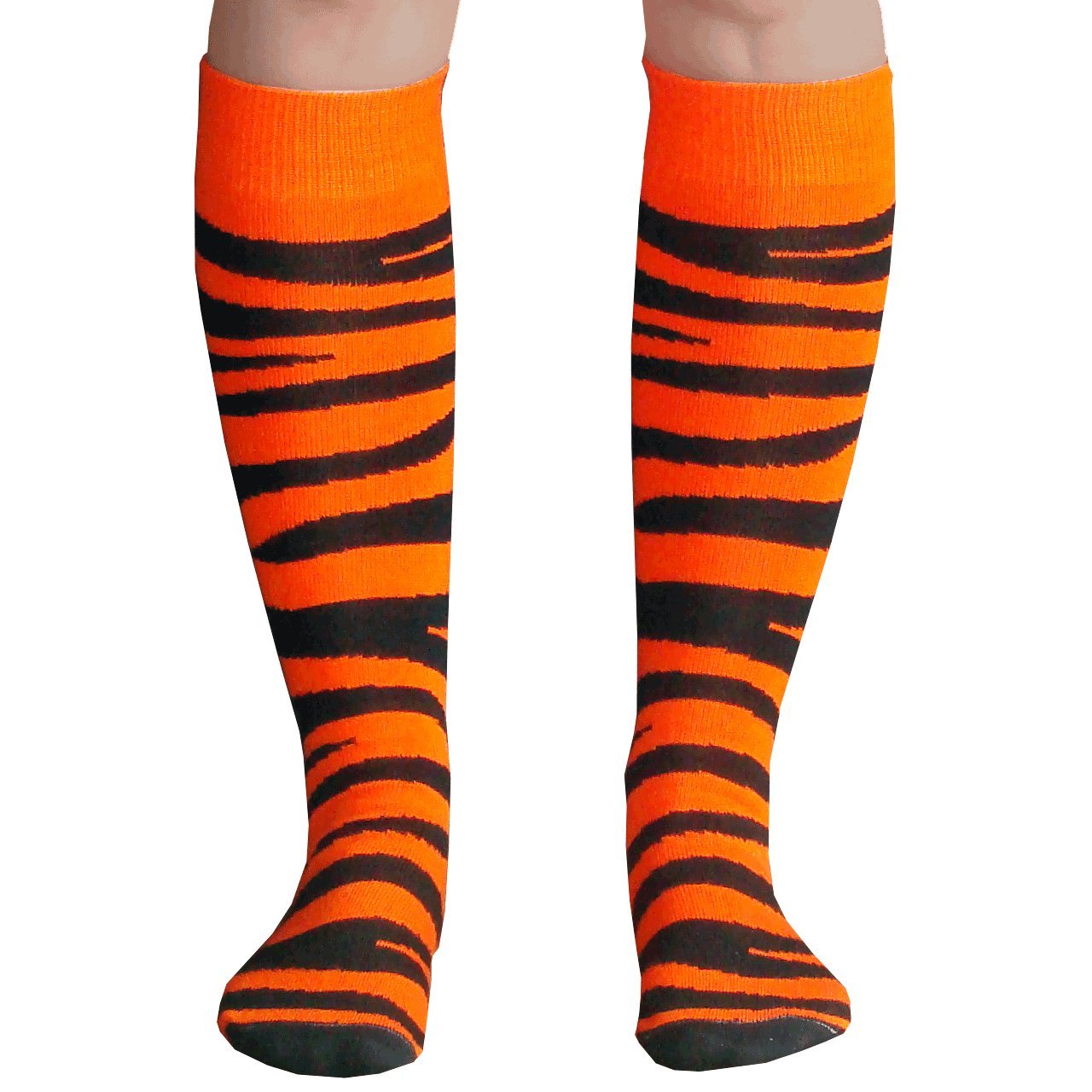 Chrissy's Women's Zebra Print Knee High Socks - Fashionable Animal Print Dress Socks for Women, Perfect for Costume Parties, Cosplay & Winter Outfits