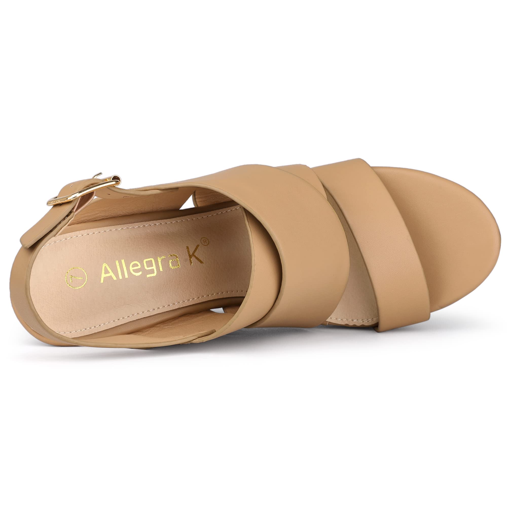 Allegra K Women's Wood Wedge Platform Sandals - Comfortable Summer Casual Shoes for Beach, Vacation & Outdoor Walking
