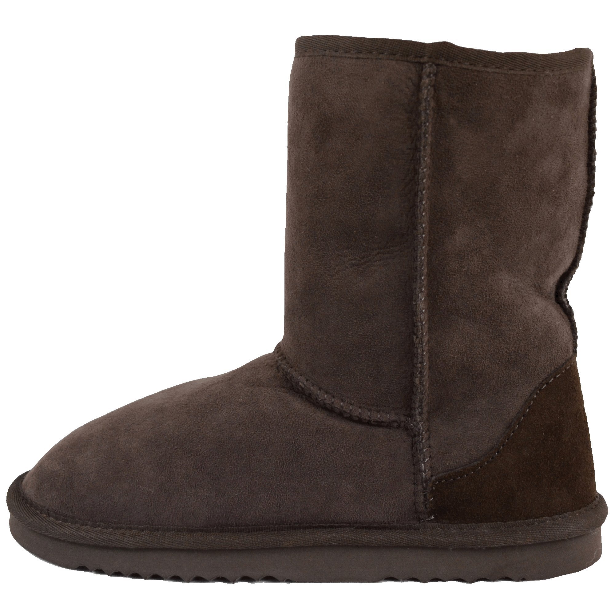 Bushga Women's Genuine Sheepskin Mid Calf Boots - Comfortable Winter Ankle Booties for Ladies (Black, Brown, Gray, Chestnut, Purple) | Perfect for Casual Outfits, Office Wear & Cold Weather Fashion