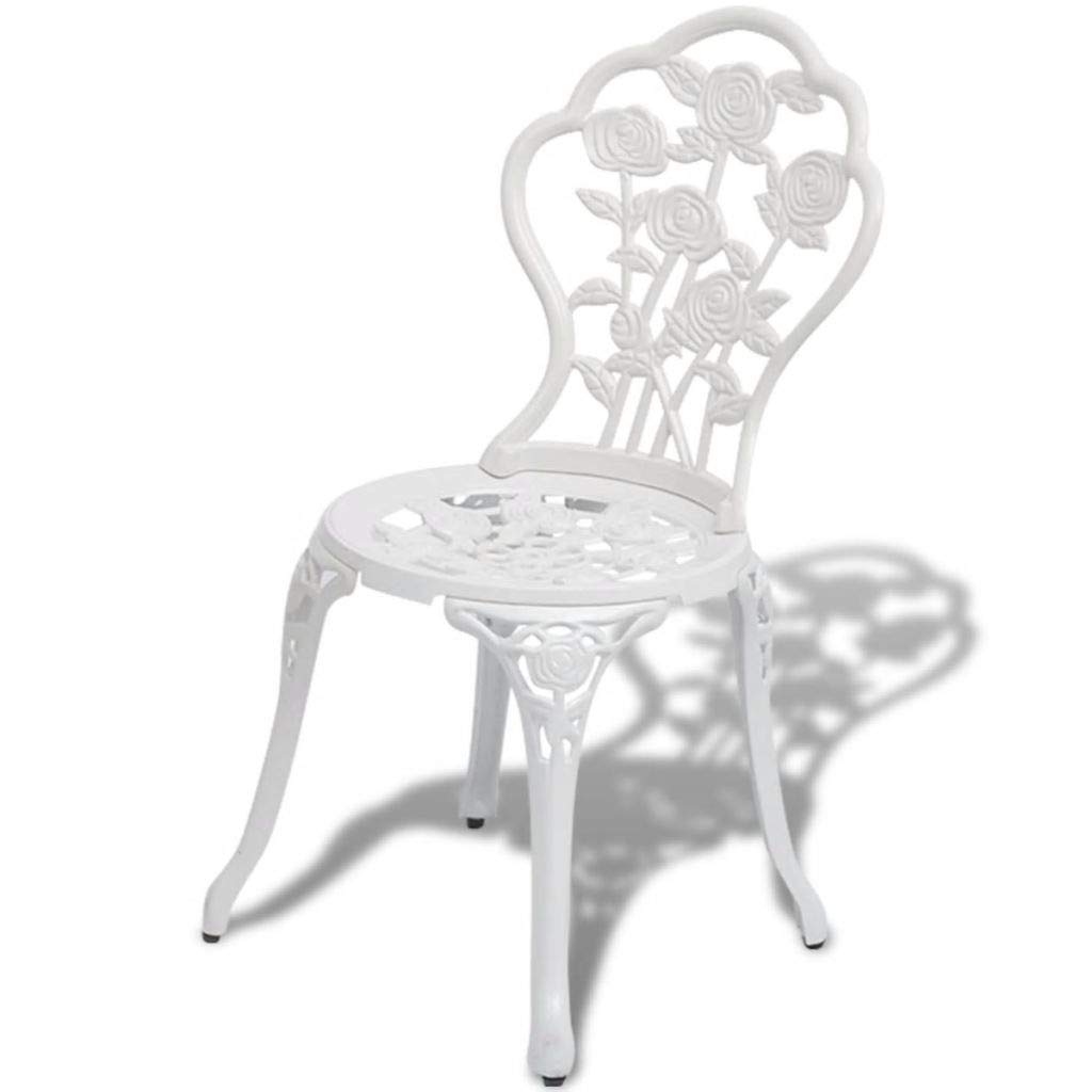 Modern & Stylish 3-Piece Outdoor Patio Bistro Set - Durable Cast Aluminum Furniture in White - Perfect for Garden, Balcony & Backyard Relaxation