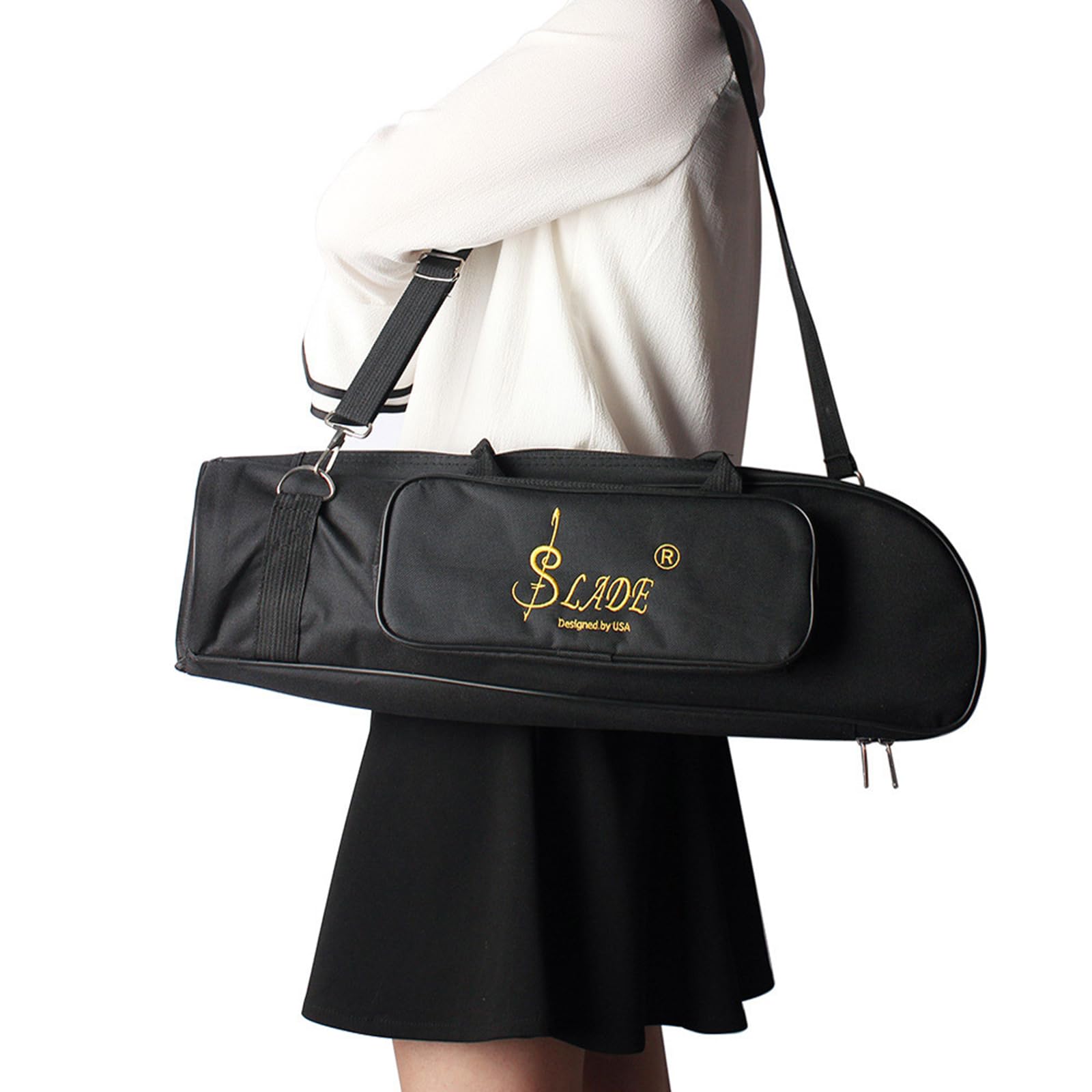 **Waterproof Trumpet Carrying Bag - Padded Gig Bag with Adjustable Shoulder Straps for Wind Instruments | Perfect for School, Band Practice & Travel**