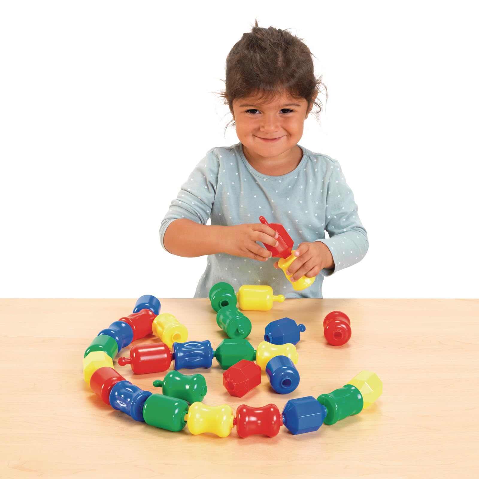 Excellerations Early STEM Learning Toy - 28-Piece Snap Lock Beads Set for Toddlers | Connecting & Linking Pop Beads in Storage Bin | Fine Motor Skills Development | Perfect for Preschool Classroom & Home Playtime