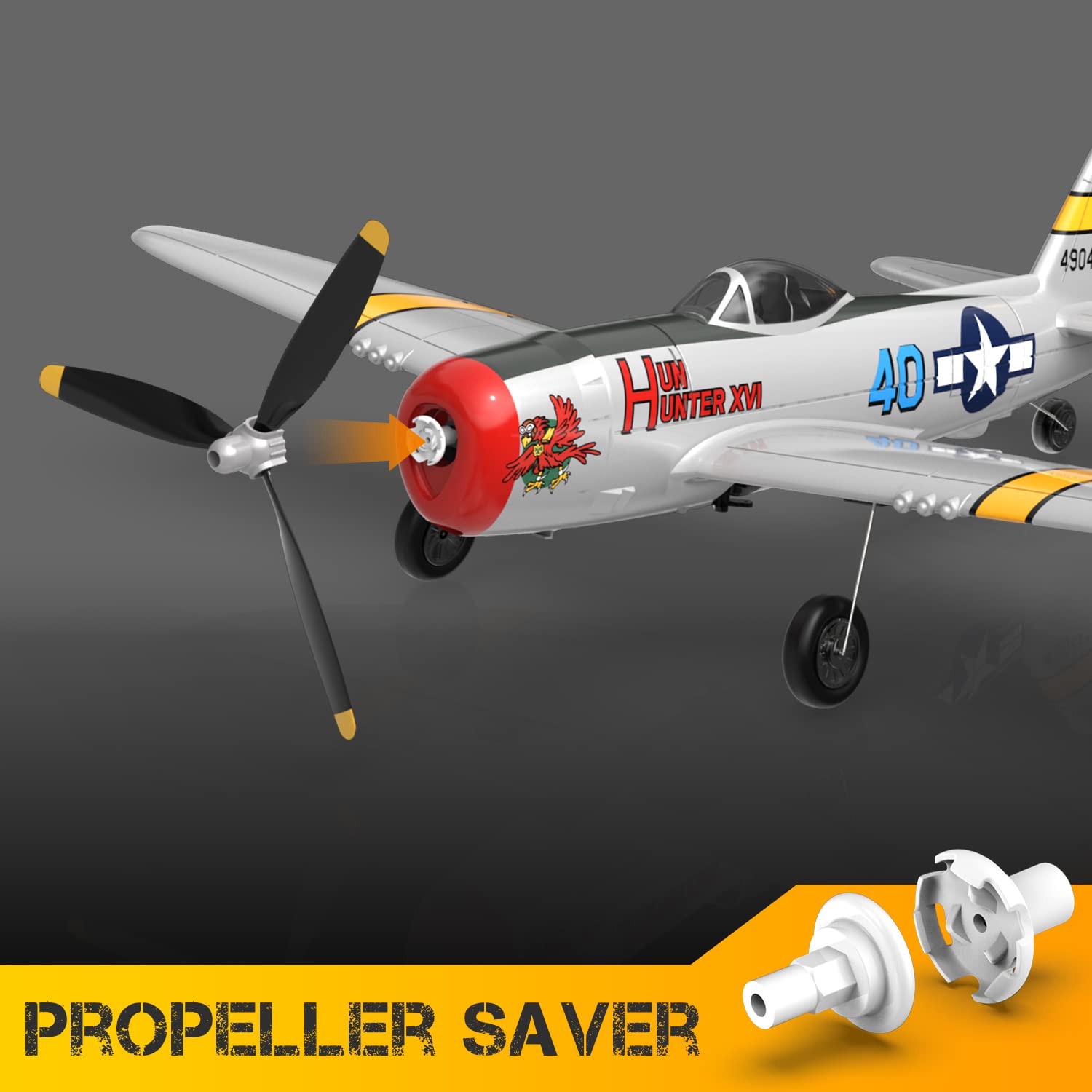 VOLANTEXRC P-47 Thunderbolt RC Plane for Beginners - 4CH WWII Warbird with Aileron, 2.4Ghz Remote Control Airplane | Xpilot Self-Righting & One Key Aerobatic | Ready-to-Fly (RTF) | Perfect Gift for Adults & RC Hobbyists | Great for Outdoor Flying, Backyard Practice & Aerial Photography