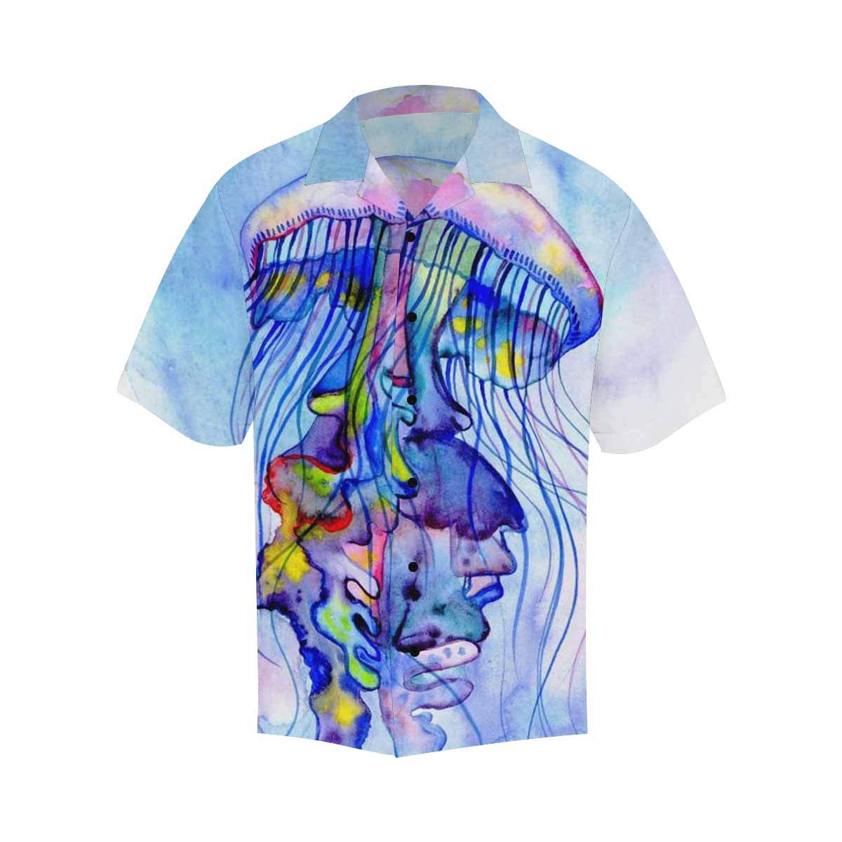 InterestPrint Men's Hawaiian Shirt - Short Sleeve Black Button V-Neck Floral Tropical Leaf Print Shirt for Beach Vacation, Summer Party & Casual Wear