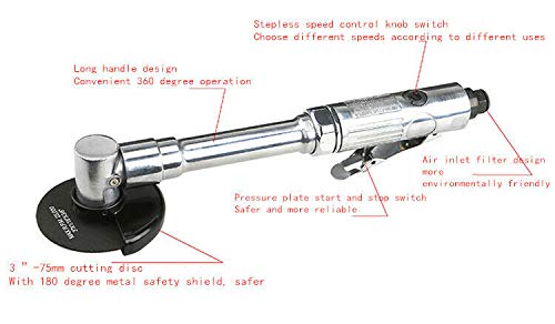 18000 RPM Long Handle Air Angle Grinder - 3