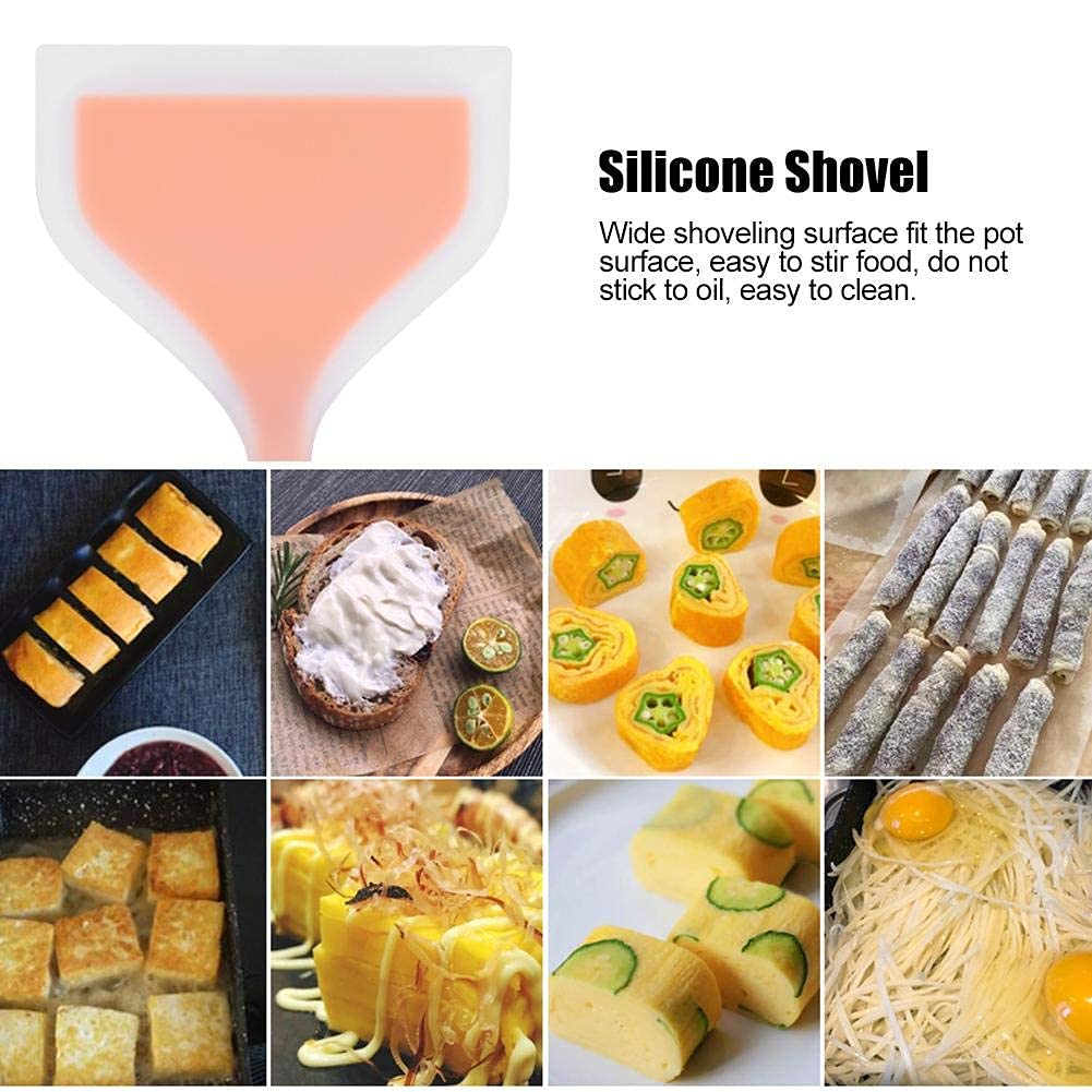 Agatige Silicone Cooking Spatula - Heat Resistant Non-Stick Kitchen Turner for Baking, Frying & Mixing - 10.2x4.7 Inch Wide Pancake & Fish Spatula - Perfect for Eggs, Pancakes, Cookies & Stirring Sauces