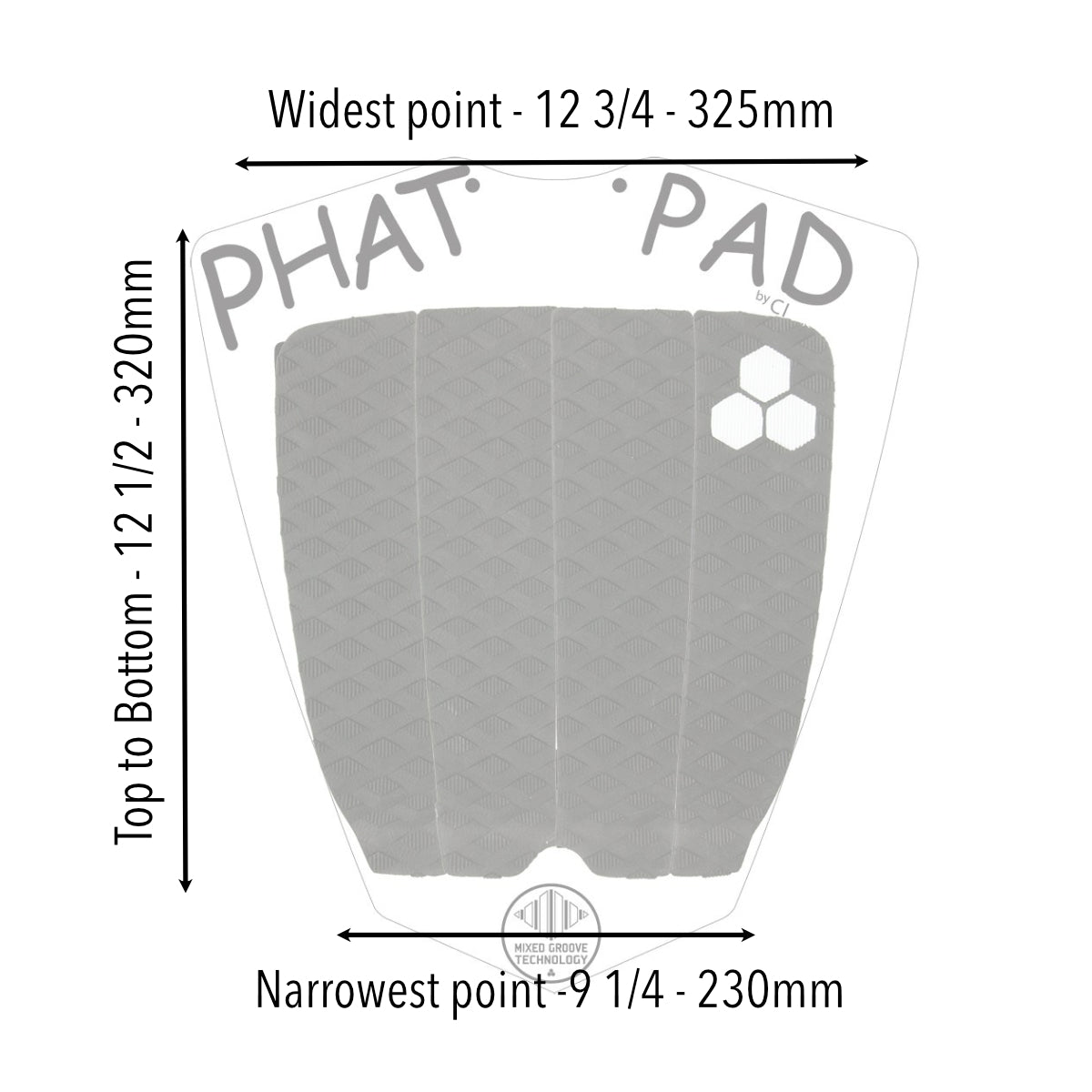 Channel Islands CI Phat Pad Black - Premium Surfboard Deck Grip for Enhanced Traction & Comfort | Ideal for Surfing, Paddleboarding & Water Sports
